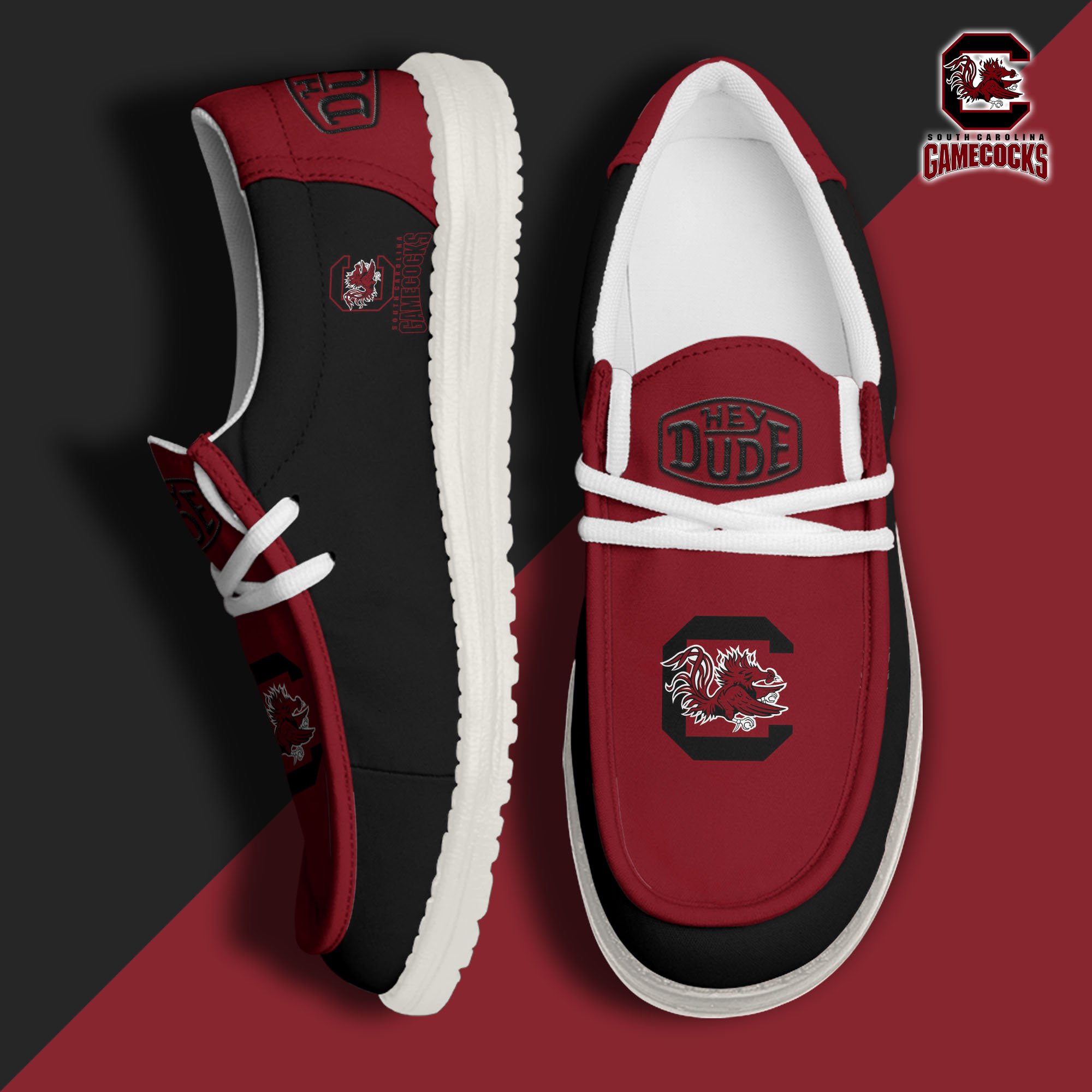 South Carolina Gamecocks Football Hey Dude Canvas Loafer Shoes, Sport Shoes For Fan, Fan Gifts EHIVM-60959