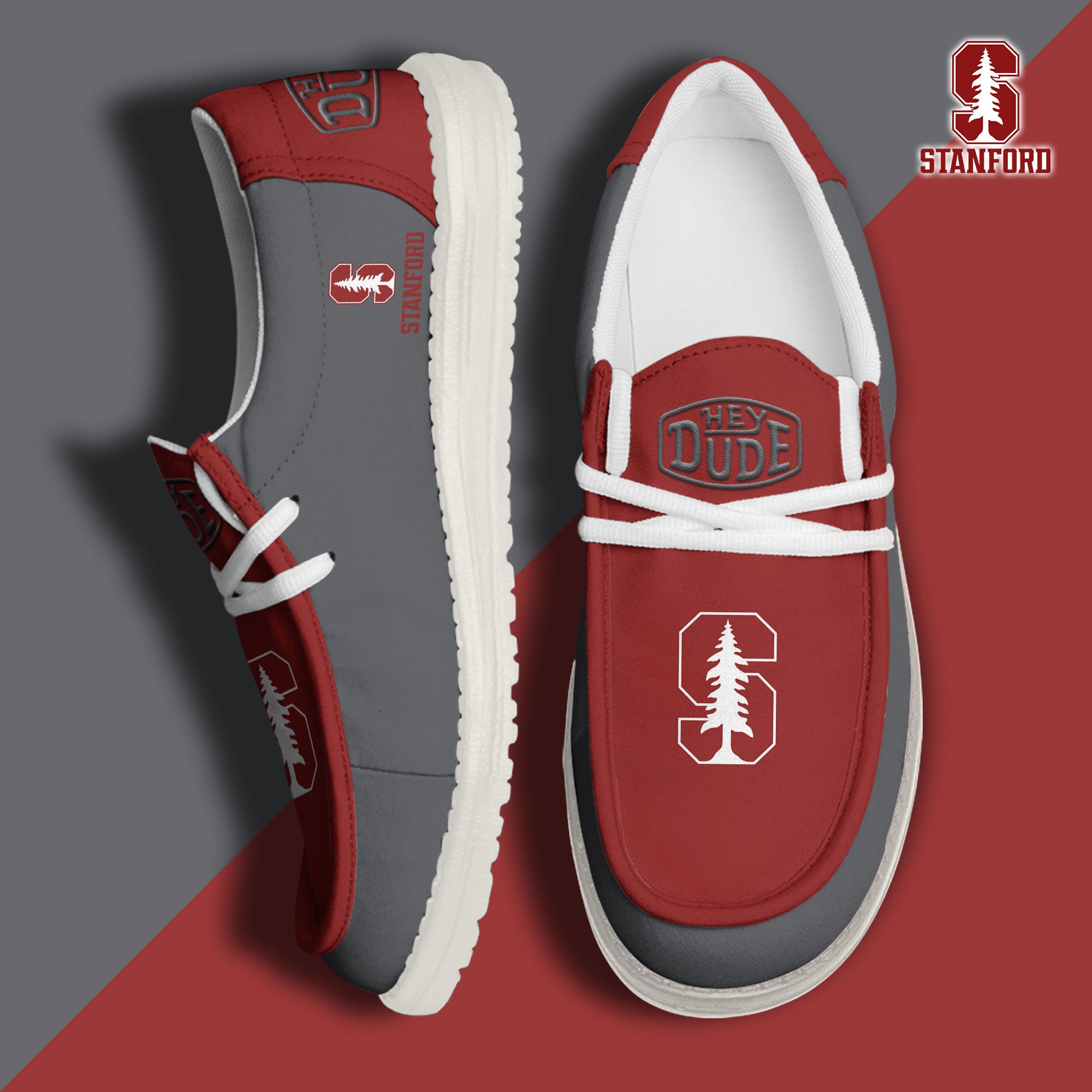 Stanford Cardinal Football Hey Dude Canvas Loafer Shoes, Sport Shoes For Fan, Fan Gifts EHIVM-60959