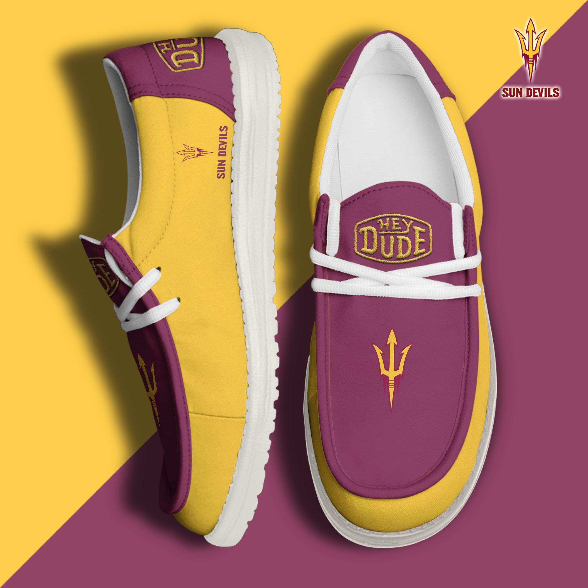 Arizona State Sun Devils Football Hey Dude Canvas Loafer Shoes, Sport Shoes For Fan, Fan Gifts EHIVM-60959