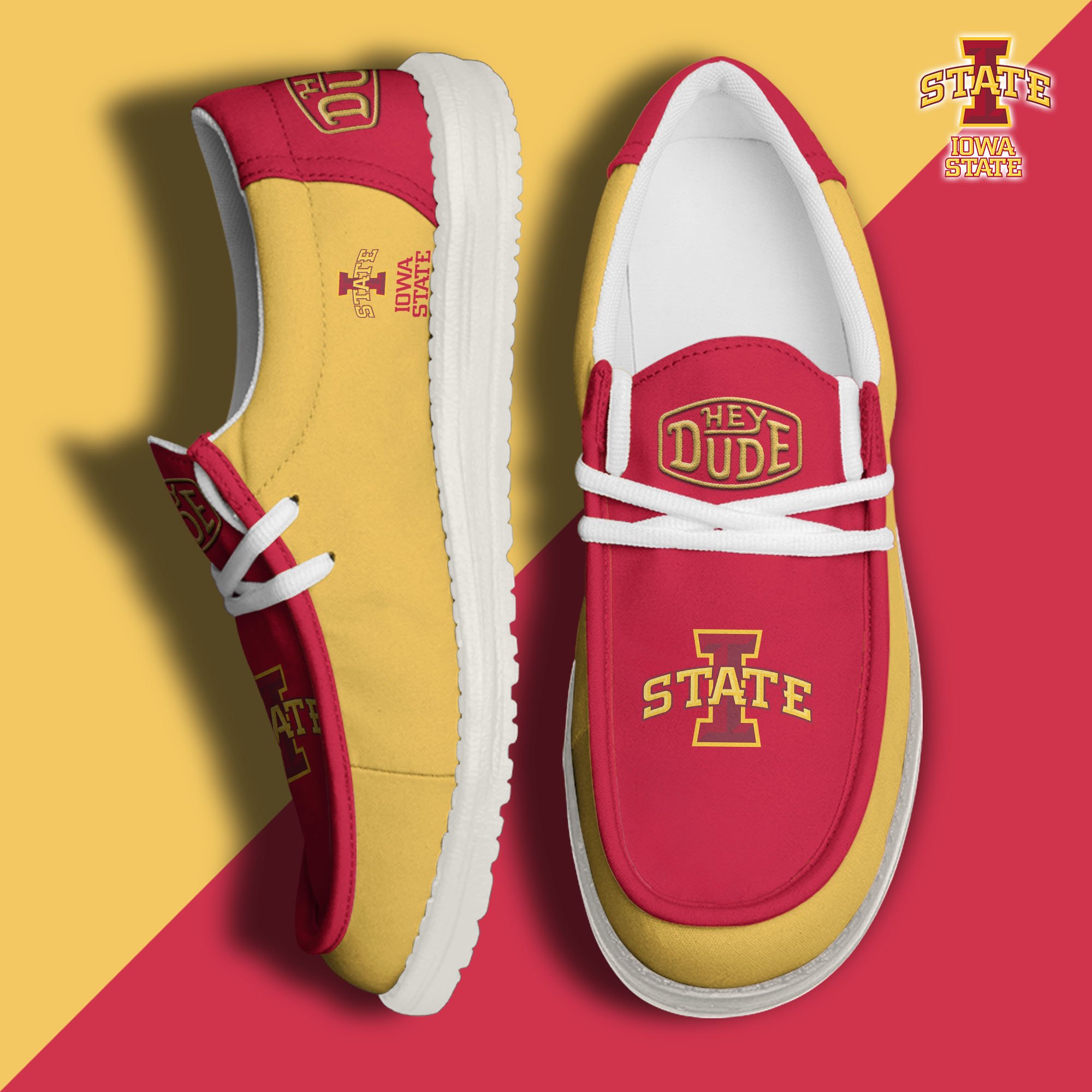 Iowa State Cyclones Football Hey Dude Canvas Loafer Shoes, Sport Shoes For Fan, Fan Gifts EHIVM-60959