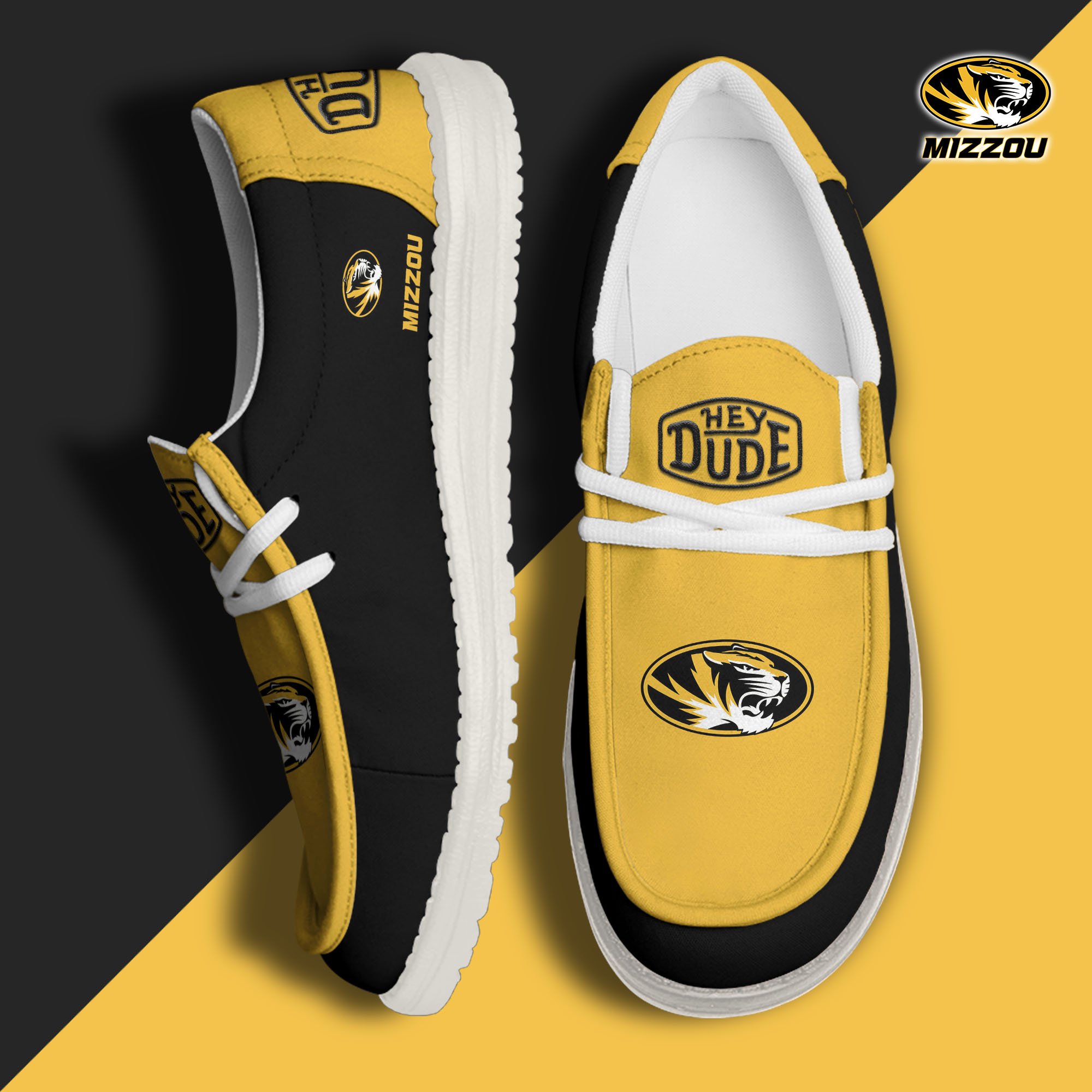 Missouri Tigers Football Hey Dude Canvas Loafer Shoes, Sport Shoes For Fan, Fan Gifts EHIVM-60959