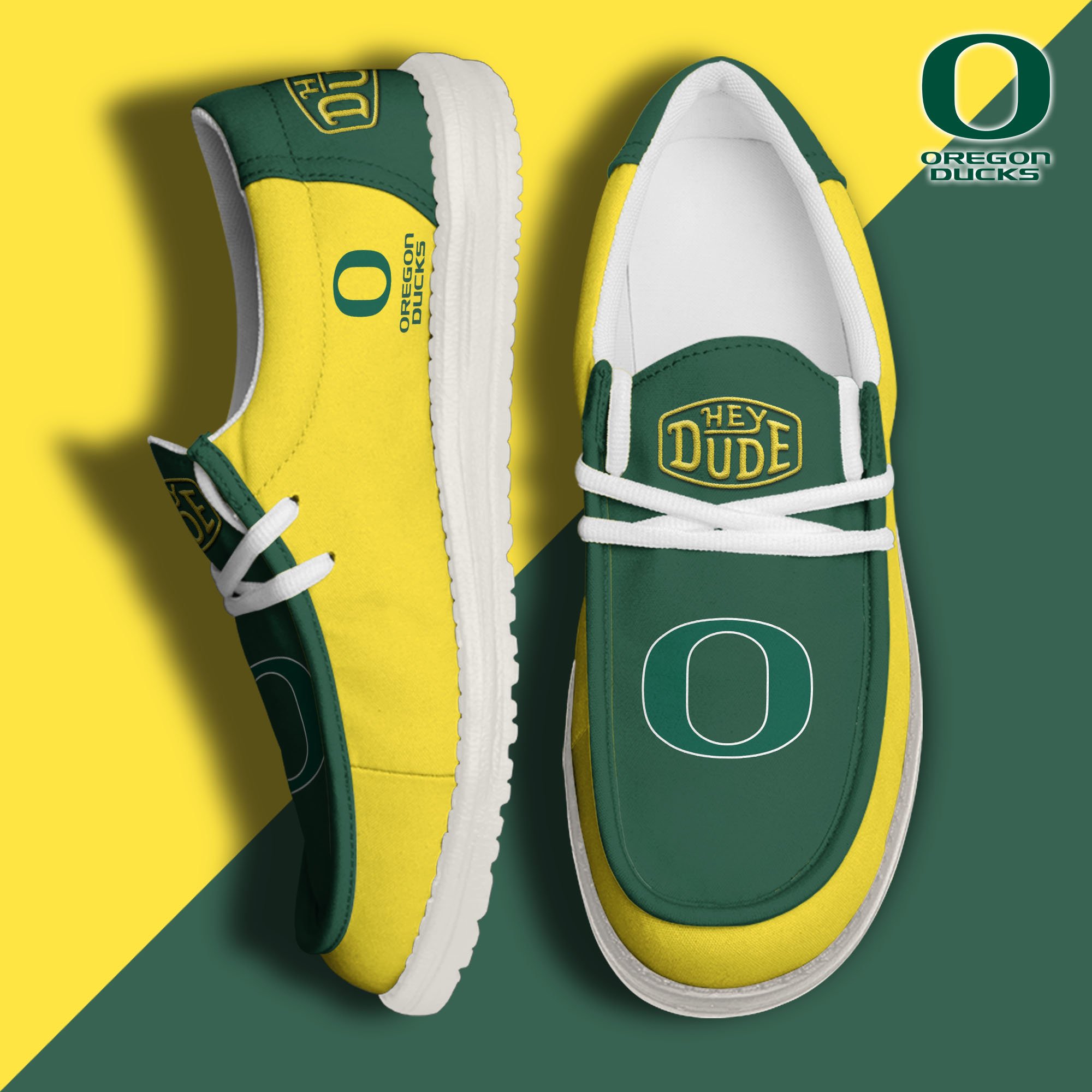 Oregon Ducks Football Hey Dude Canvas Loafer Shoes, Sport Shoes For Fan, Fan Gifts EHIVM-60959