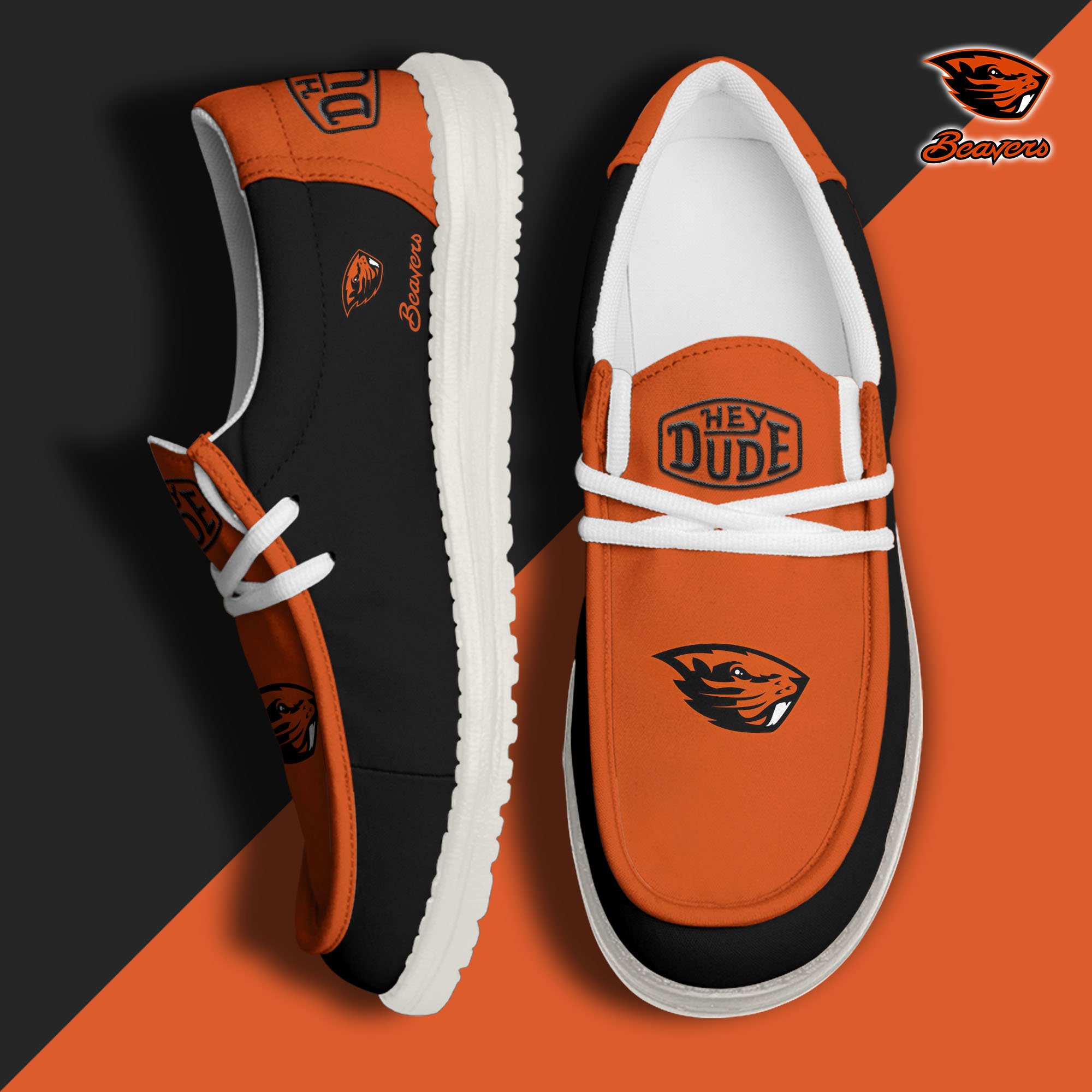 Oregon State Beavers Football Hey Dude Canvas Loafer Shoes, Sport Shoes For Fan, Fan Gifts EHIVM-60959