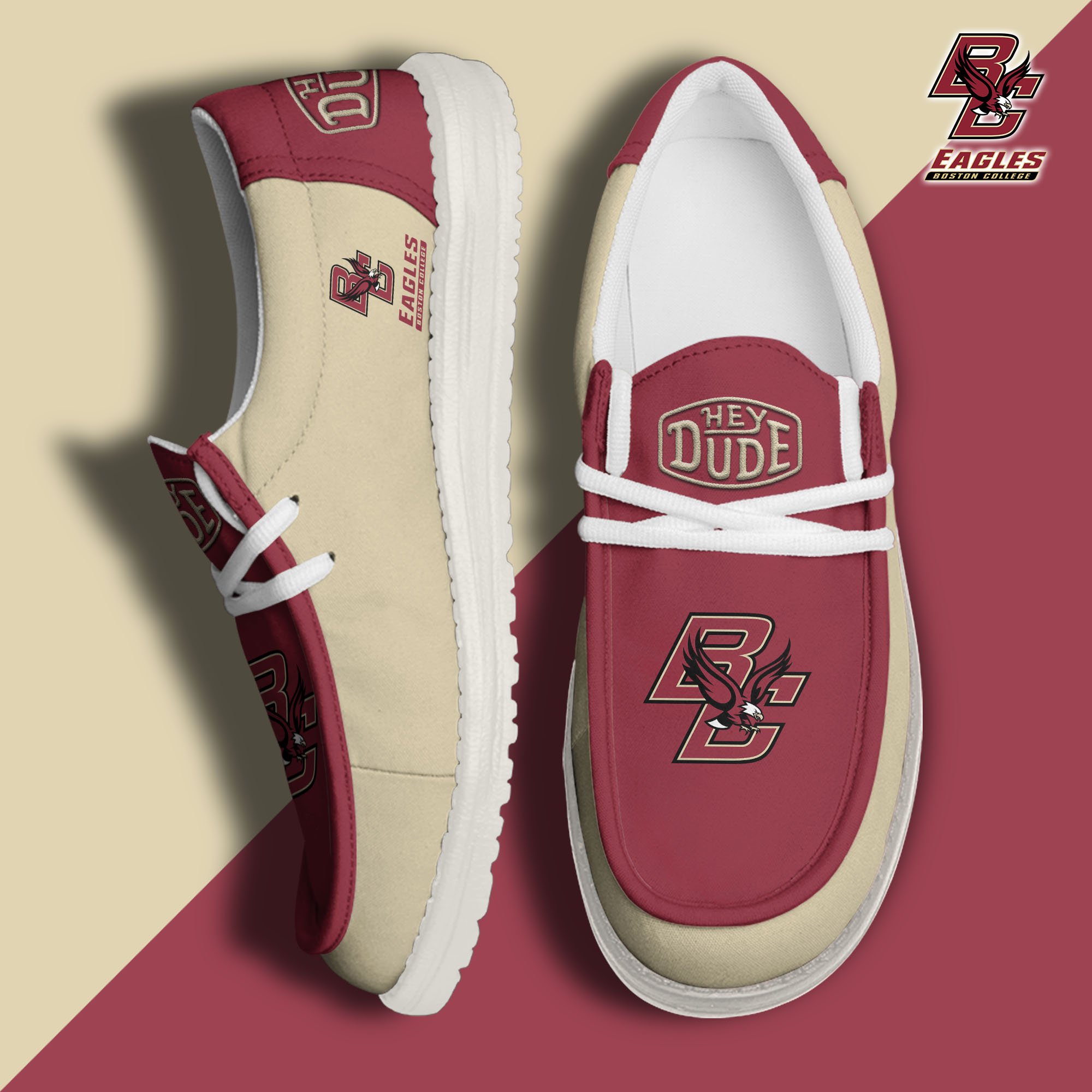 Boston College Eagles Football Hey Dude Canvas Loafer Shoes, Sport Shoes For Fan, Fan Gifts EHIVM-60959