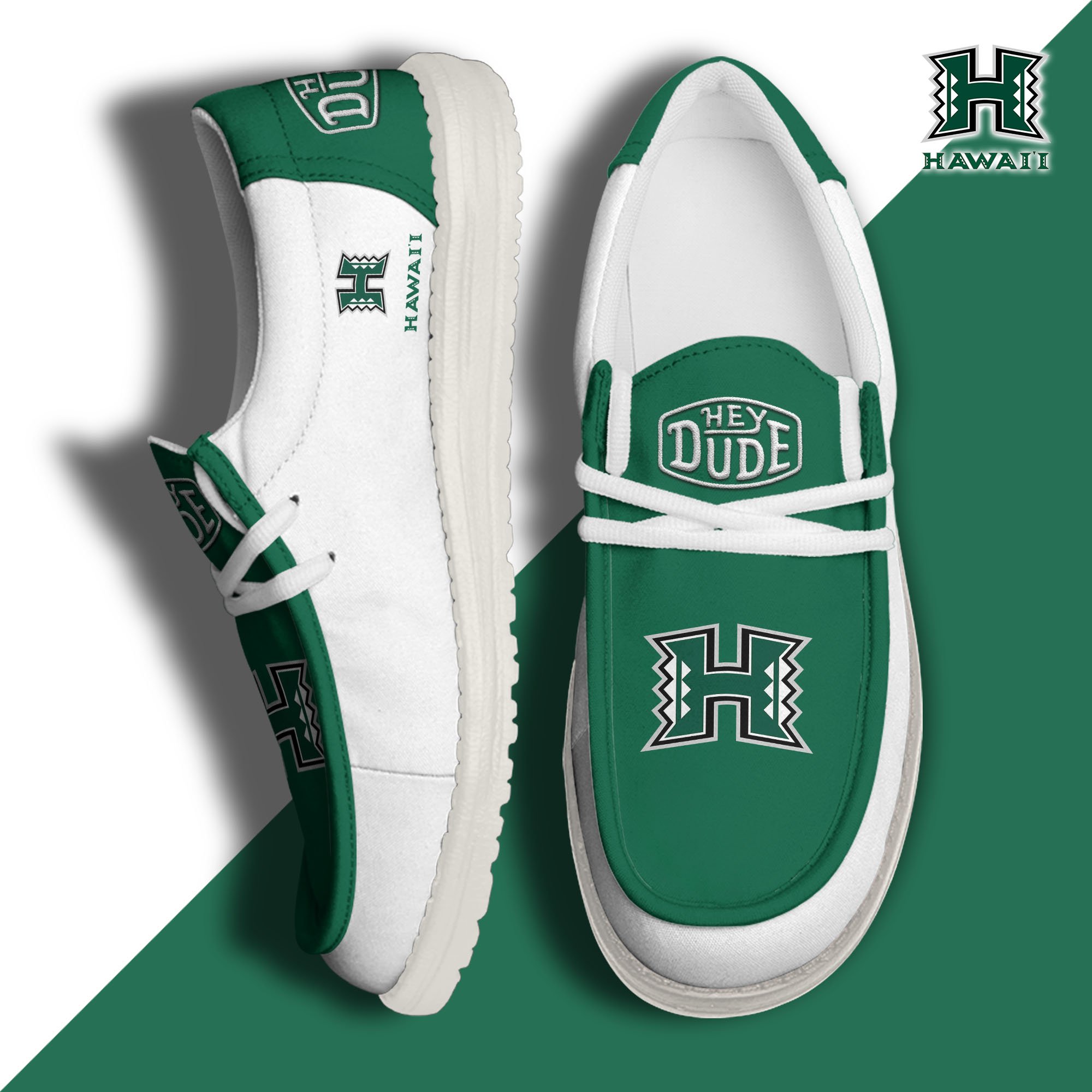 Hawaii Rainbow Warriors Football Hey Dude Canvas Loafer Shoes, Sport Shoes For Fan, Fan Gifts EHIVM-60959