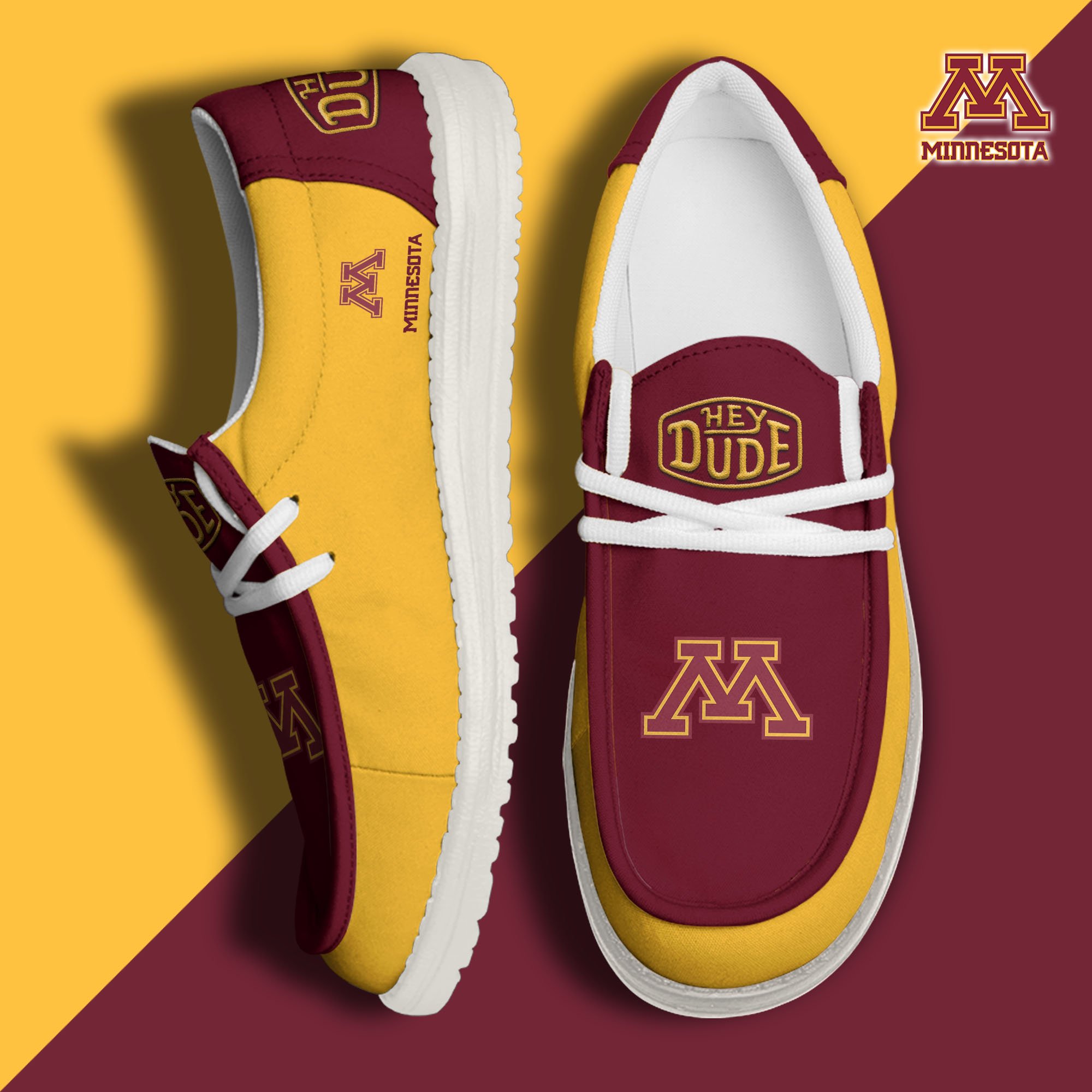 Minnesota Golden Gophers Football Hey Dude Canvas Loafer Shoes, Sport Shoes For Fan, Fan Gifts EHIVM-60959