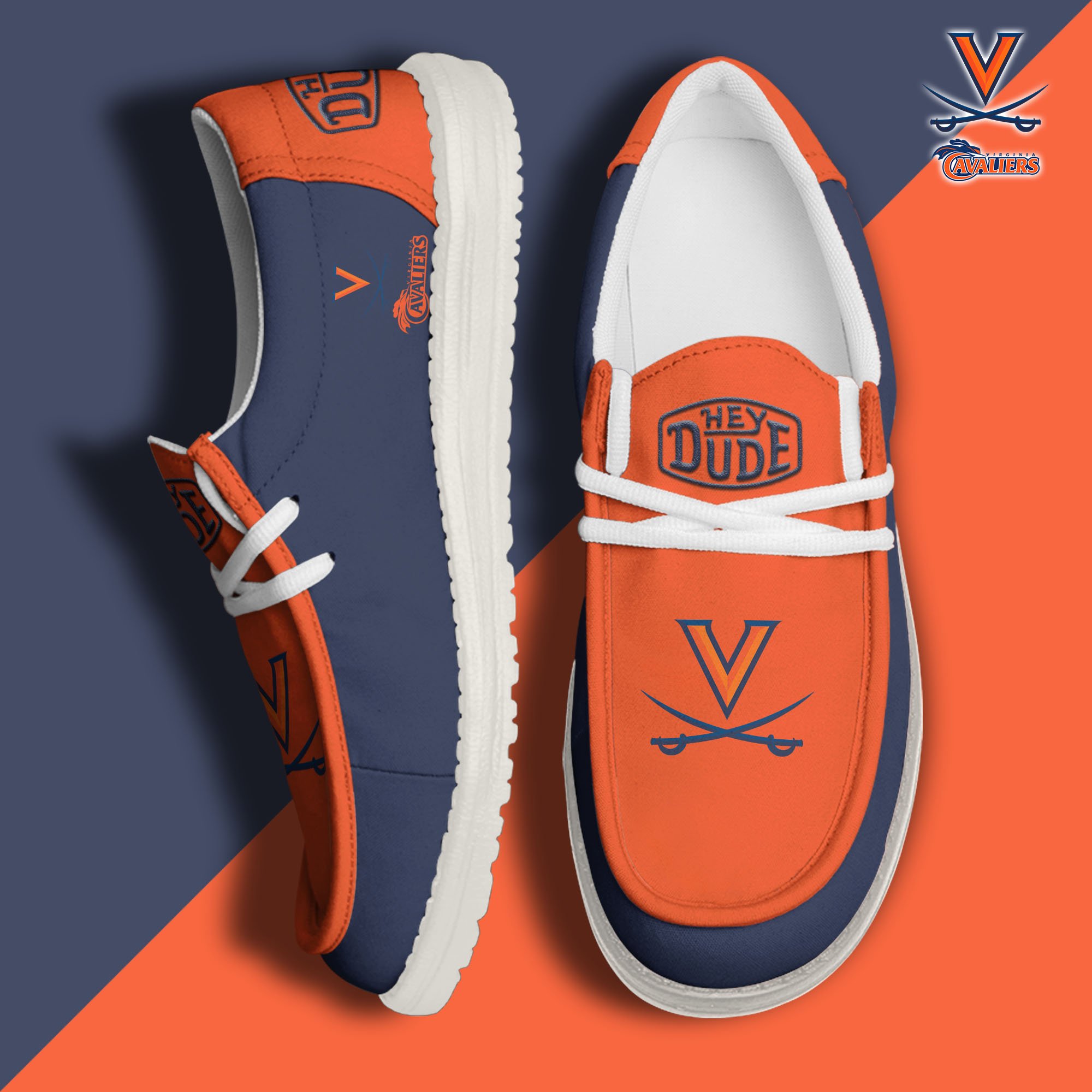 Virginia Cavaliers Football Hey Dude Canvas Loafer Shoes, Sport Shoes For Fan, Fan Gifts EHIVM-60959