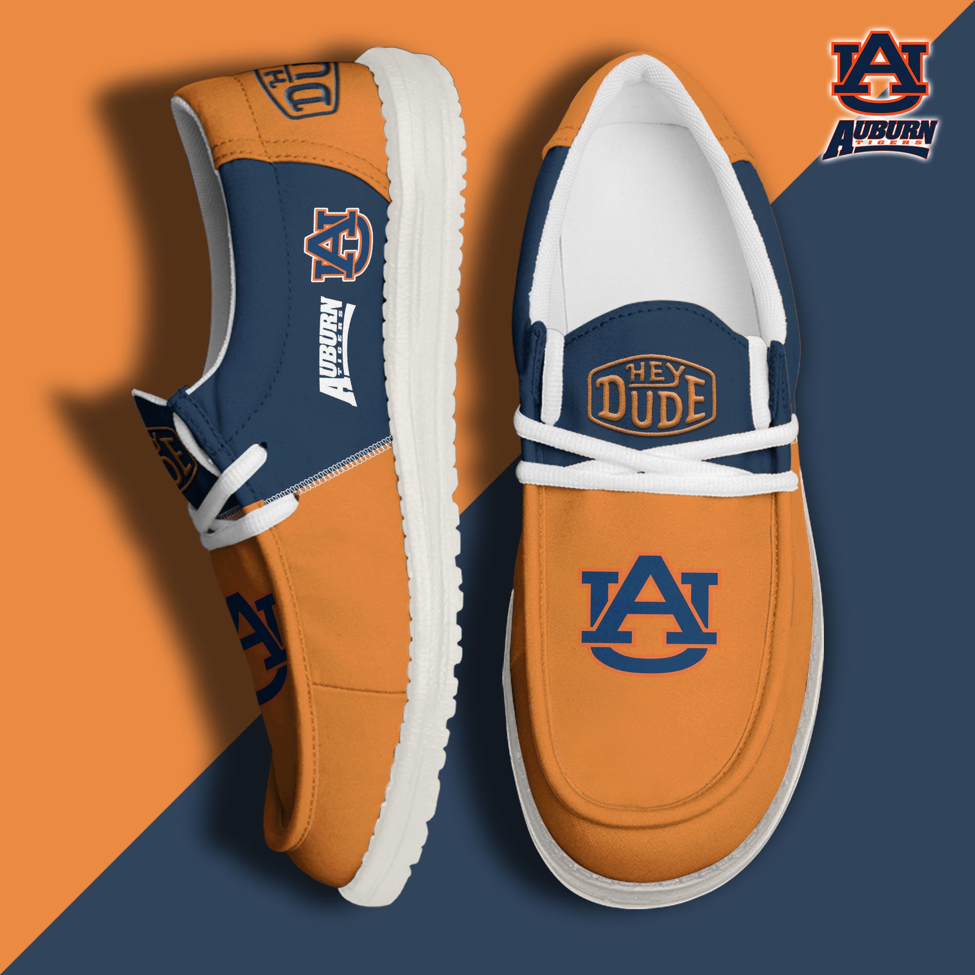 Auburn Tigers Football Hey Dude Canvas Loafer Shoes Custom Your Name, Sport Shoes For Fan, Fan Gifts  EHIVM-60966