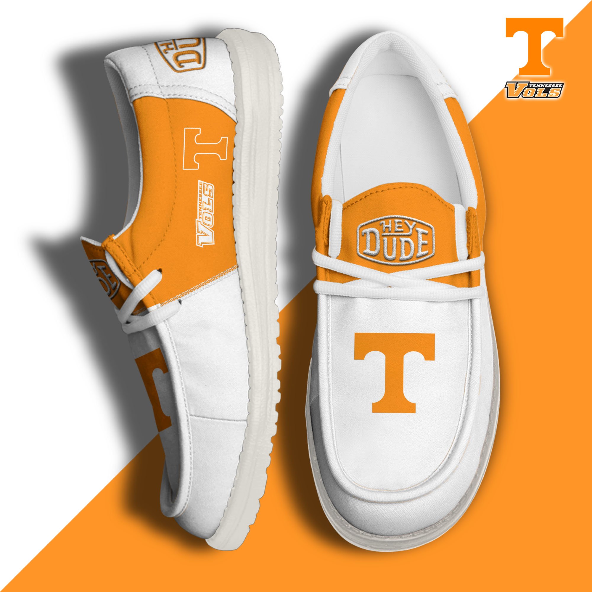 Tennessee Volunteers Football Hey Dude Canvas Loafer Shoes Custom Your Name, Sport Shoes For Fan, Fan Gifts EHIVM-60966