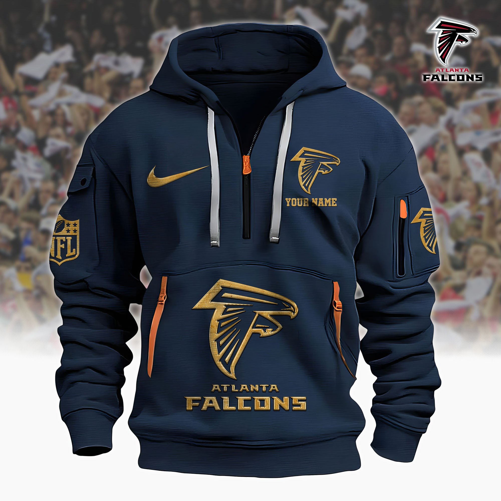 Atlanta Falcons Hoodie Shirt Custom Your Name, Sport Hoodie Shirt, FootBall Fan Gifts EHIVM-61078