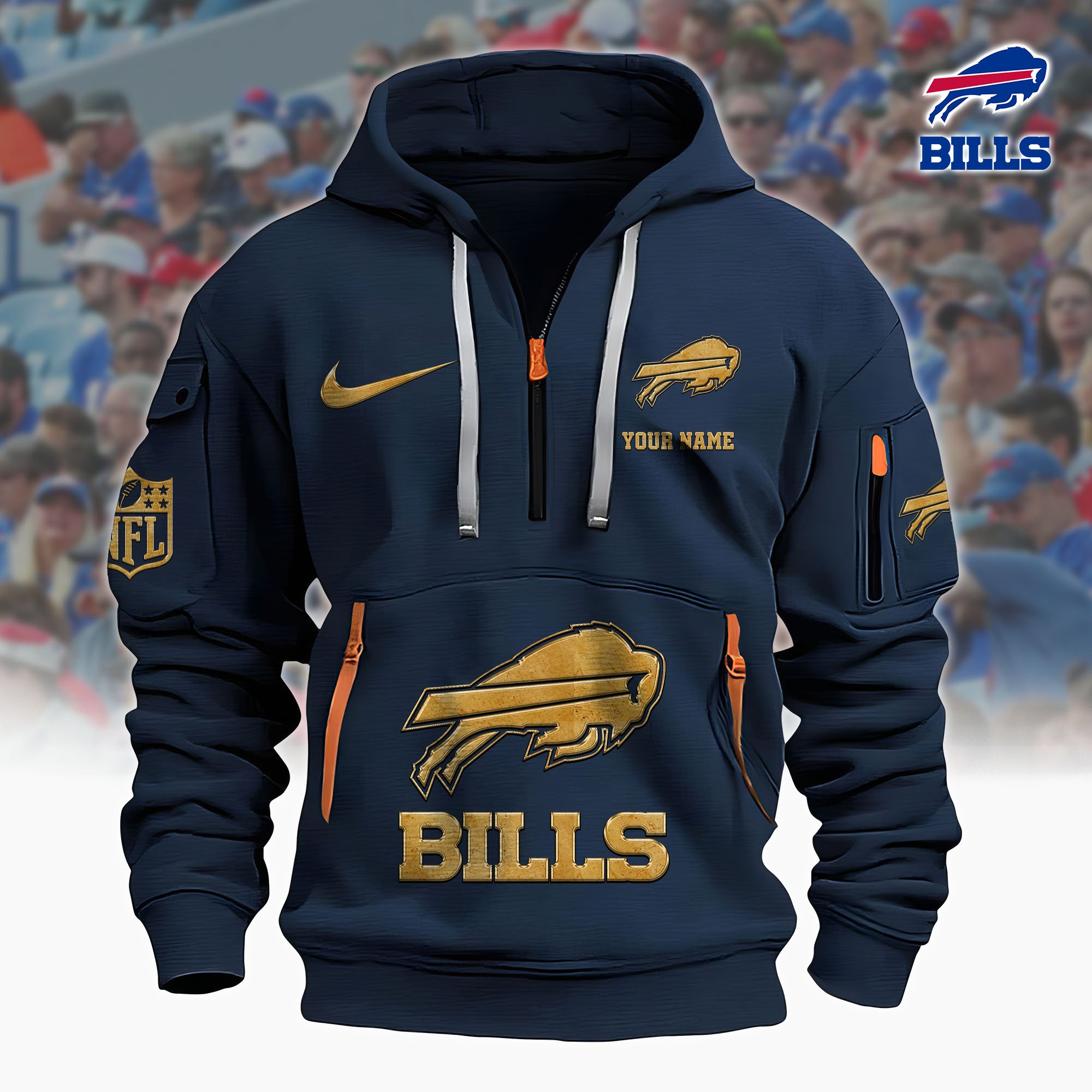 Buffalo Bills Hoodie Shirt Custom Your Name, Sport Hoodie Shirt, FootBall Fan Gifts EHIVM-61078