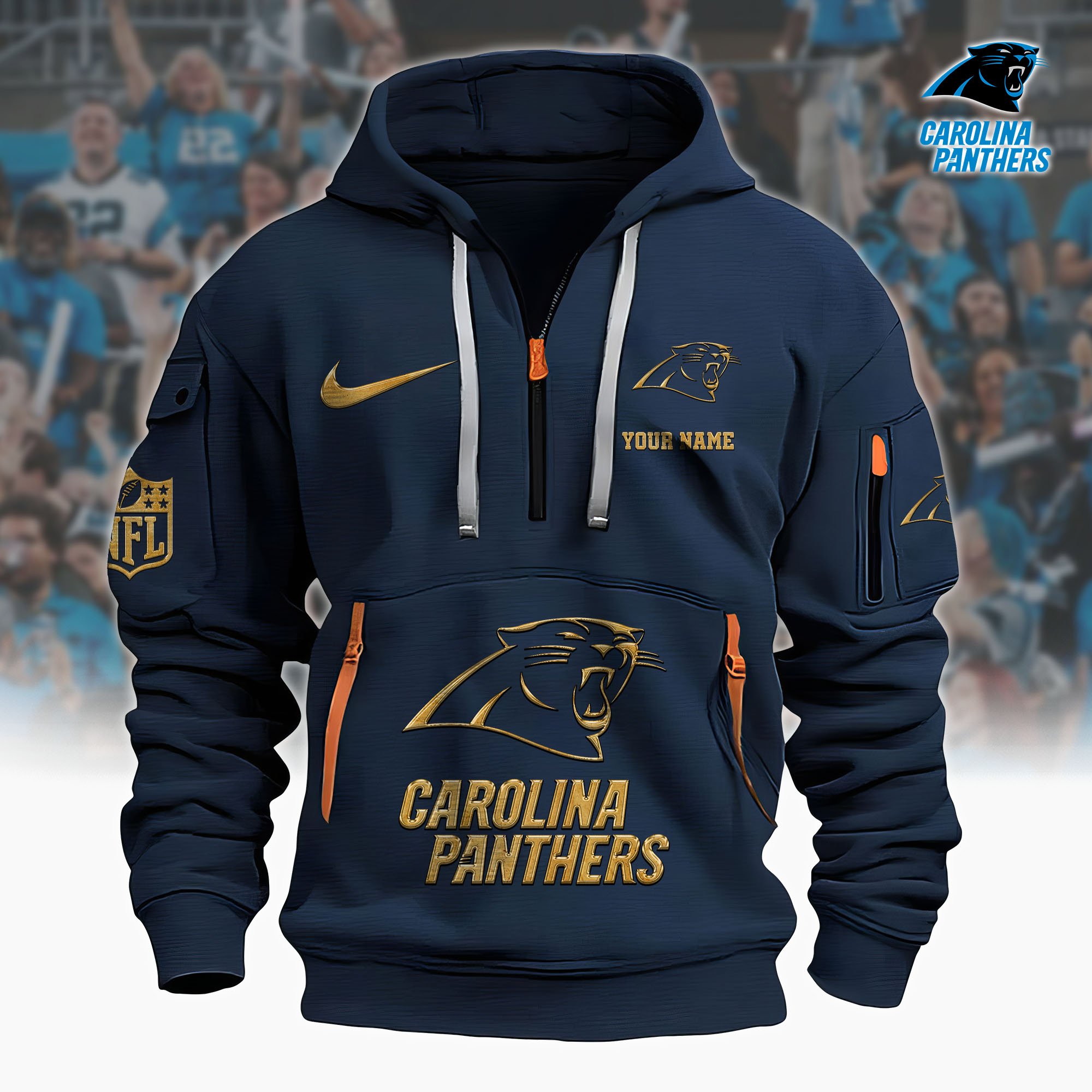 Carolina Panthers Hoodie Shirt Custom Your Name, Sport Hoodie Shirt, FootBall Fan Gifts EHIVM-61078