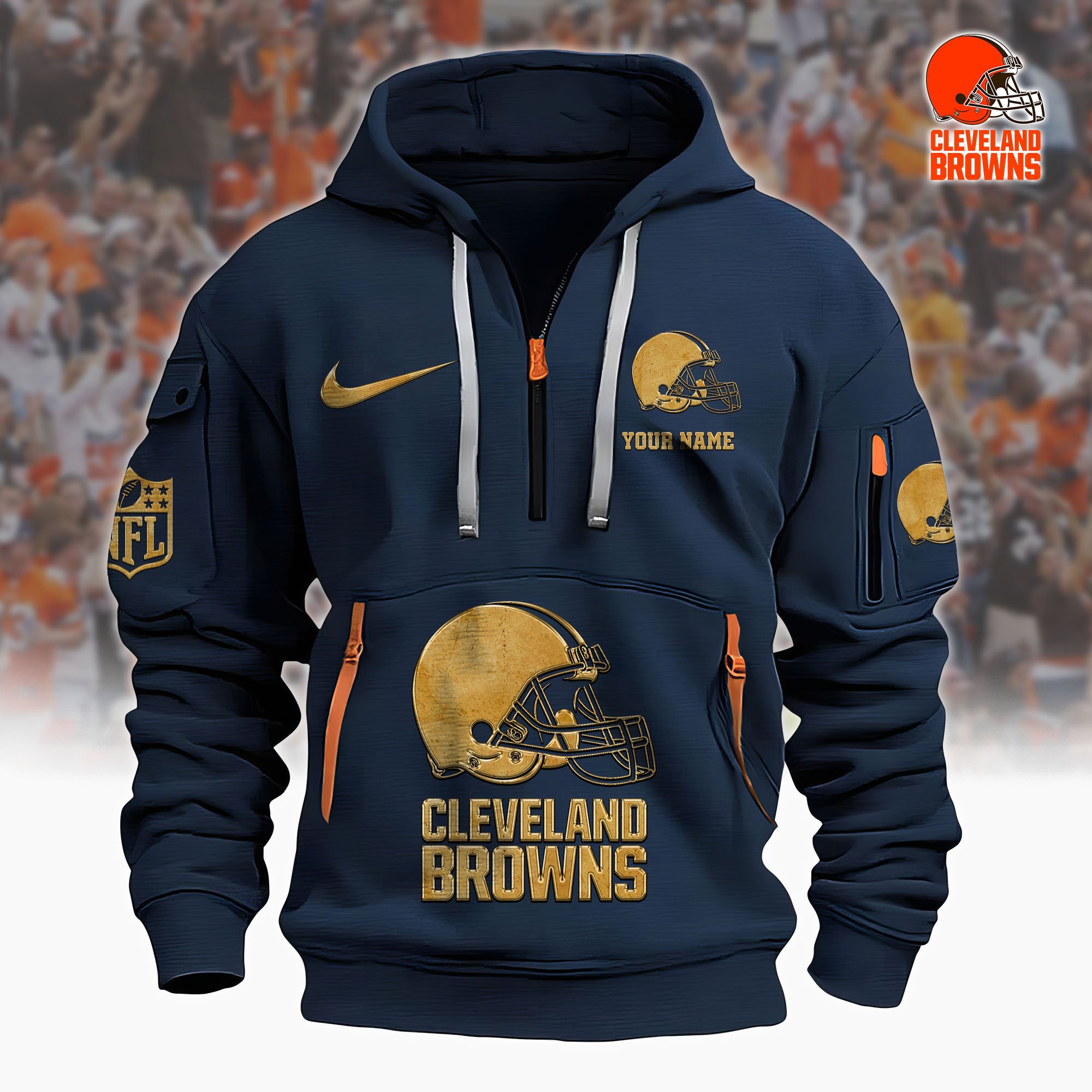 Cleveland Browns Hoodie Shirt Custom Your Name, Sport Hoodie Shirt, FootBall Fan Gifts EHIVM-61078