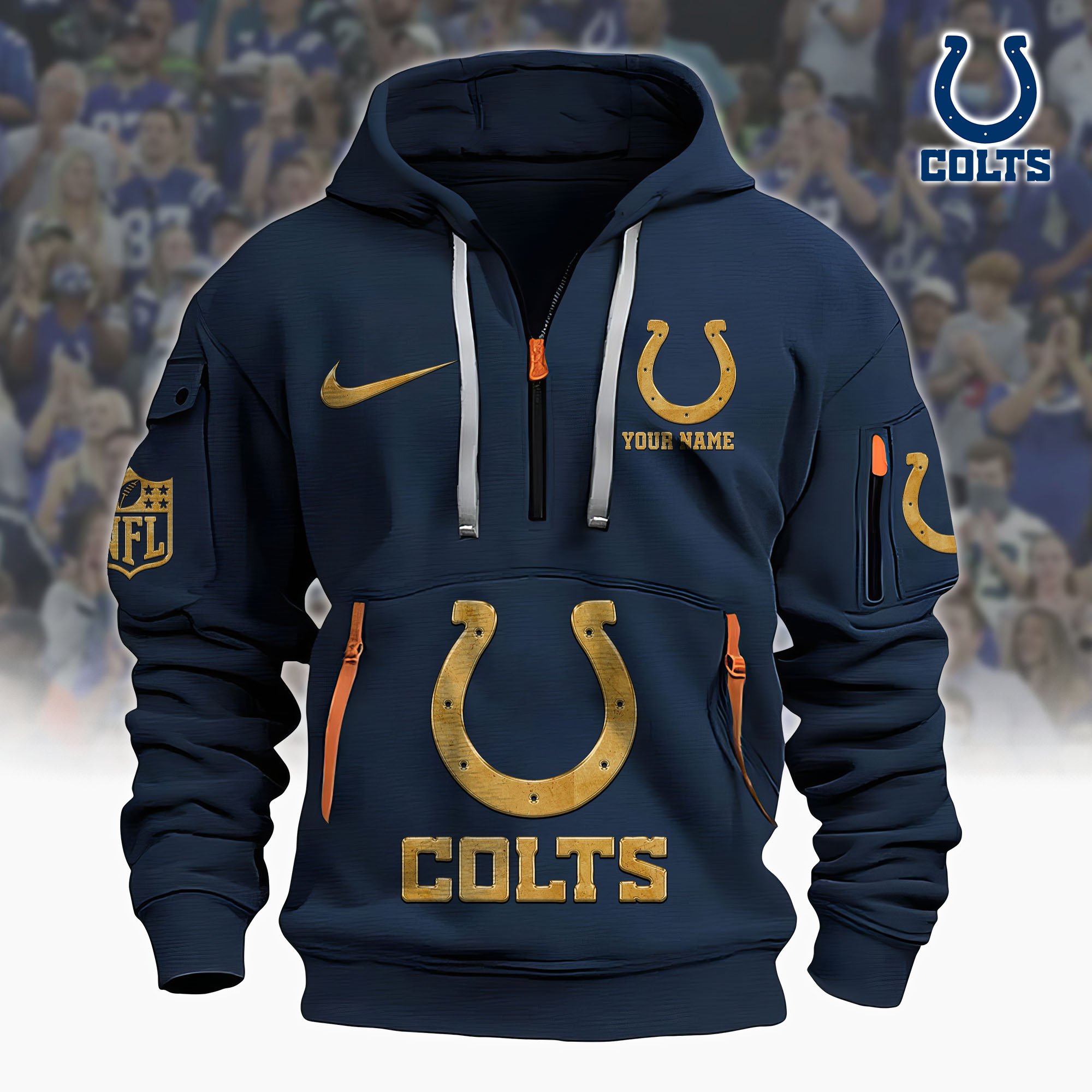 Indianapolis Colts Hoodie Shirt Custom Your Name, Sport Hoodie Shirt, FootBall Fan Gifts EHIVM-61078