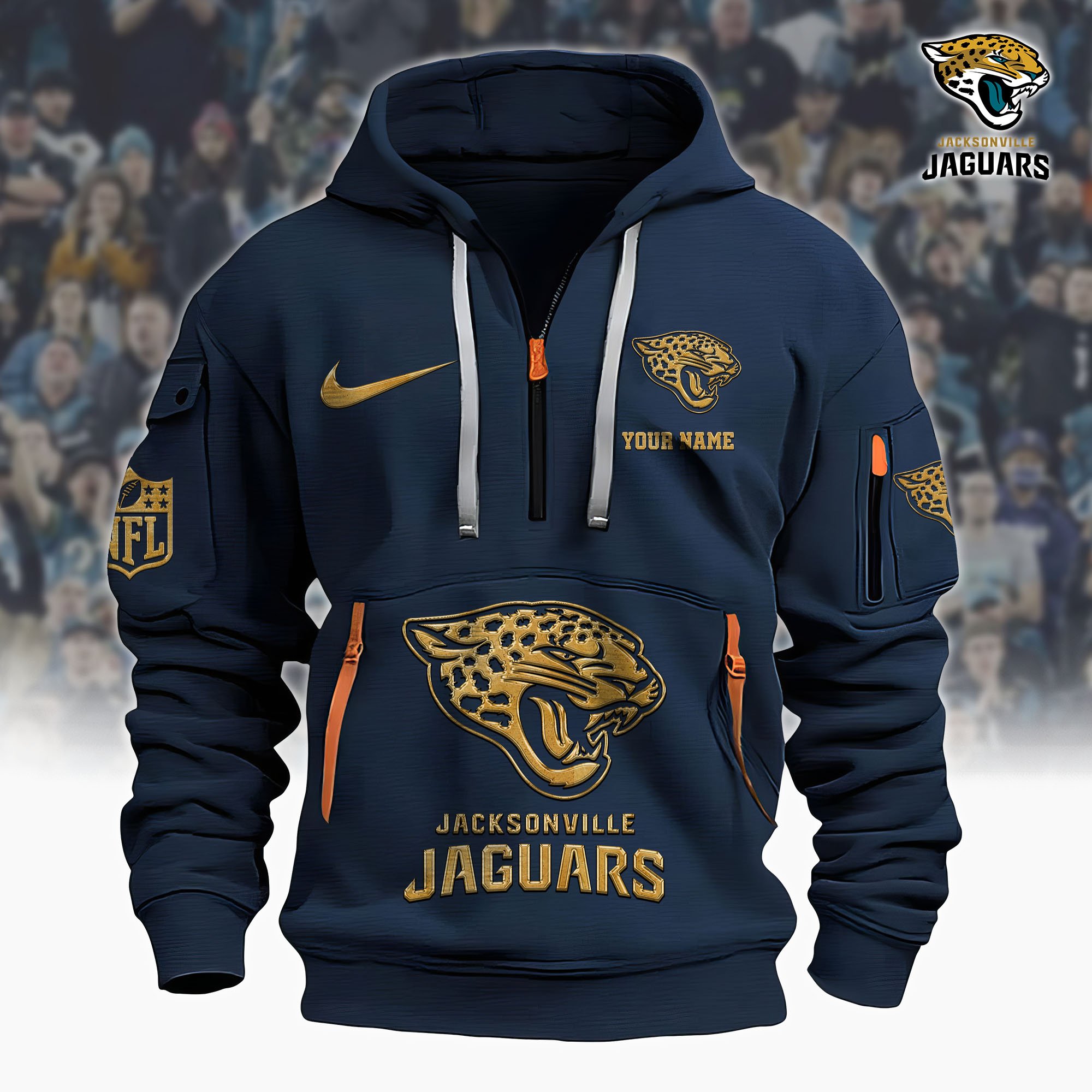 Jacksonville Jaguars Hoodie Shirt Custom Your Name, Sport Hoodie Shirt, FootBall Fan Gifts EHIVM-61078