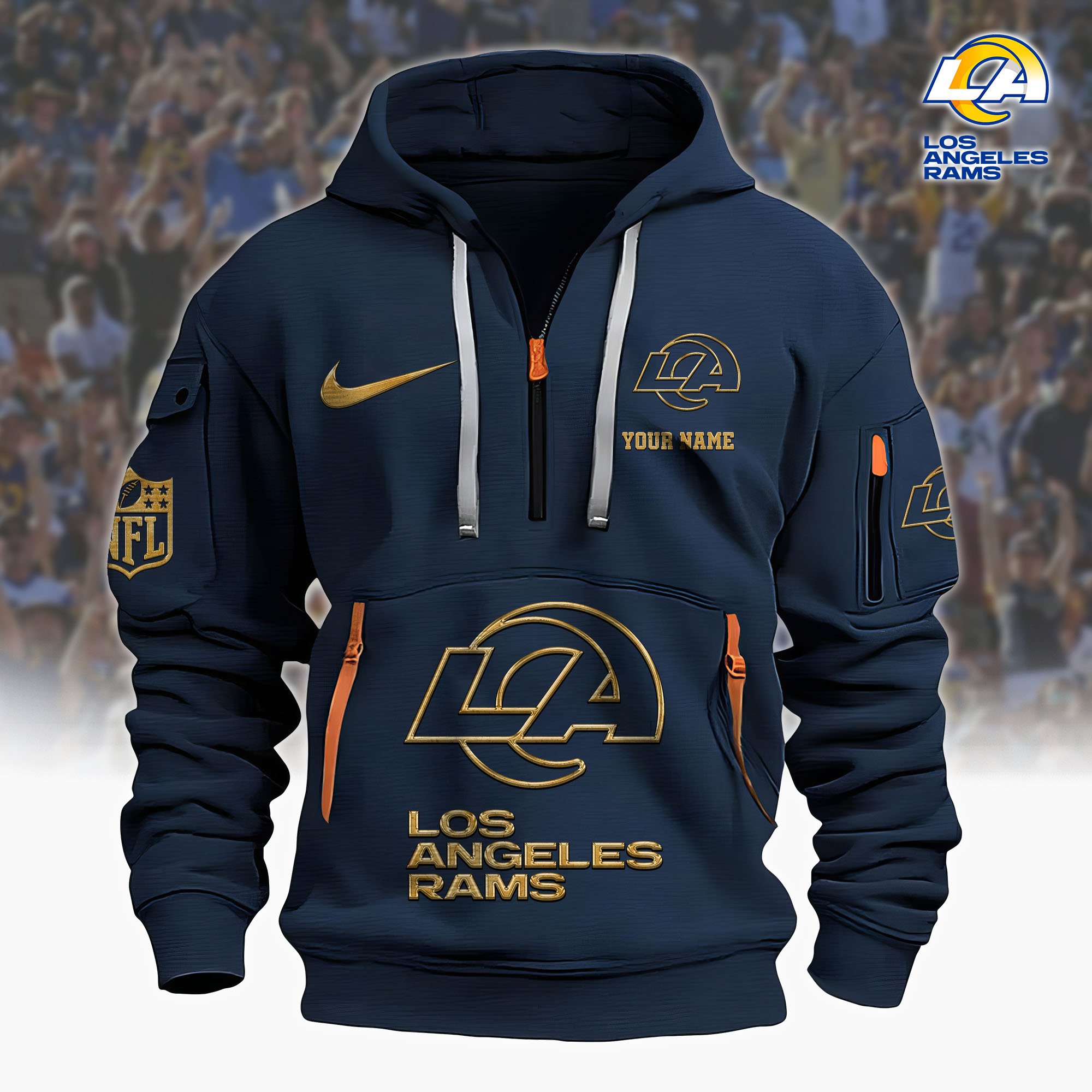 Los Angeles Rams Hoodie Shirt Custom Your Name, Sport Hoodie Shirt, FootBall Fan Gifts EHIVM-61078