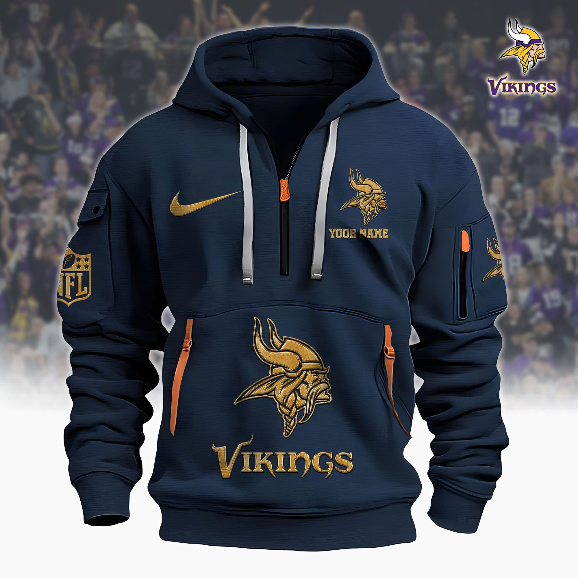 Minnesota Vikings Hoodie Shirt Custom Your Name, Sport Hoodie Shirt, FootBall Fan Gifts EHIVM-61078