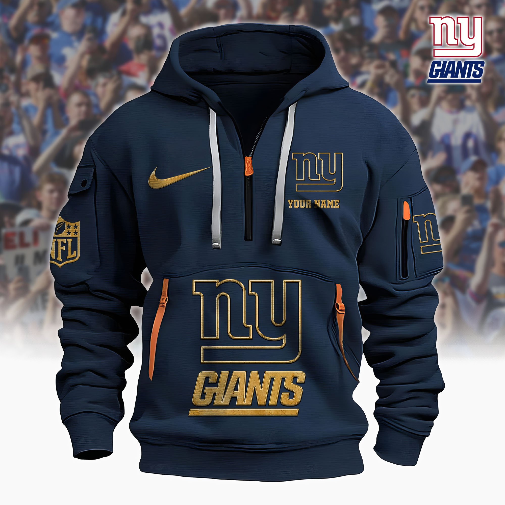 New York Giants Hoodie Shirt Custom Your Name, Sport Hoodie Shirt, FootBall Fan Gifts EHIVM-61078