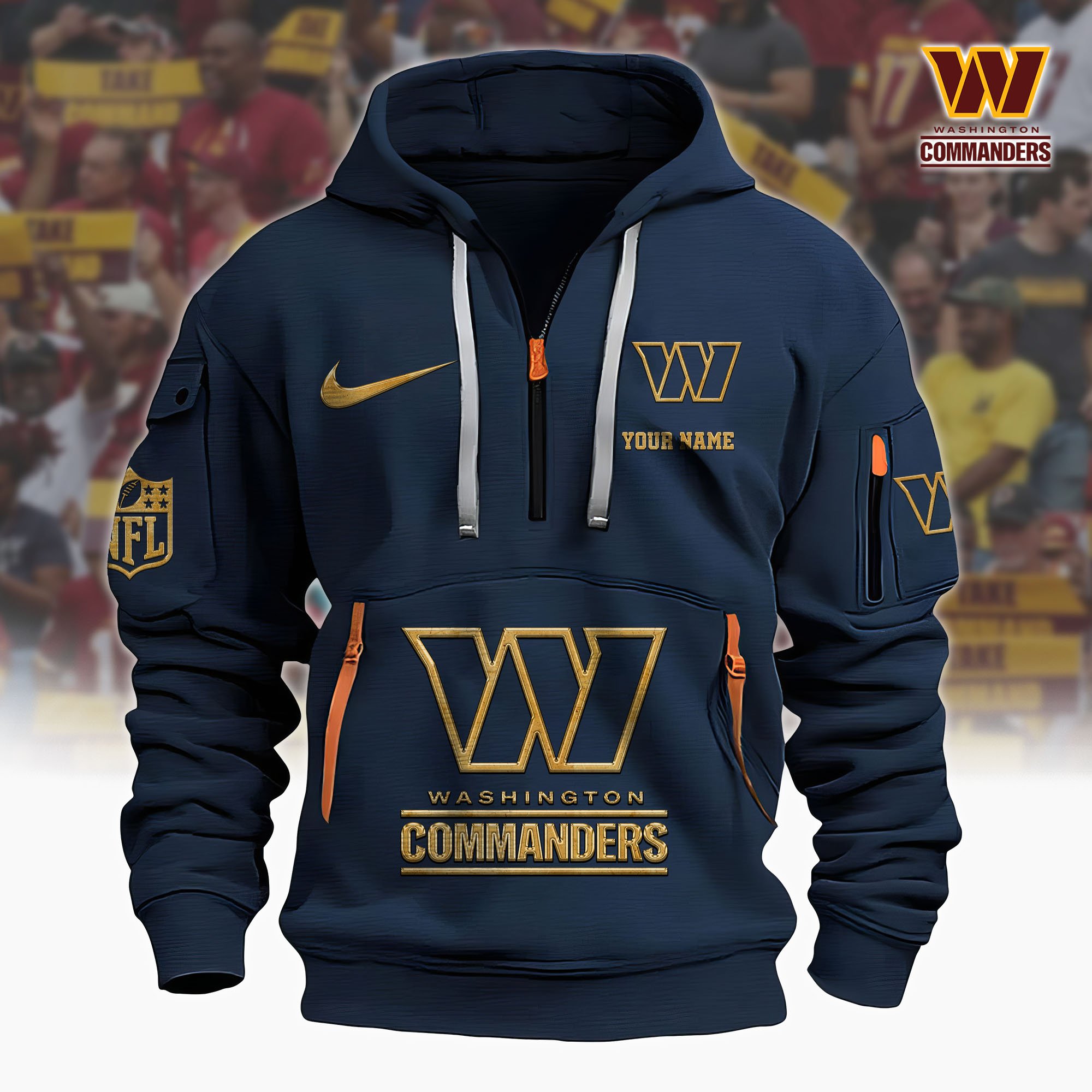 Washington Commanders Hoodie Shirt Custom Your Name, Sport Hoodie Shirt, FootBall Fan Gifts EHIVM-61078