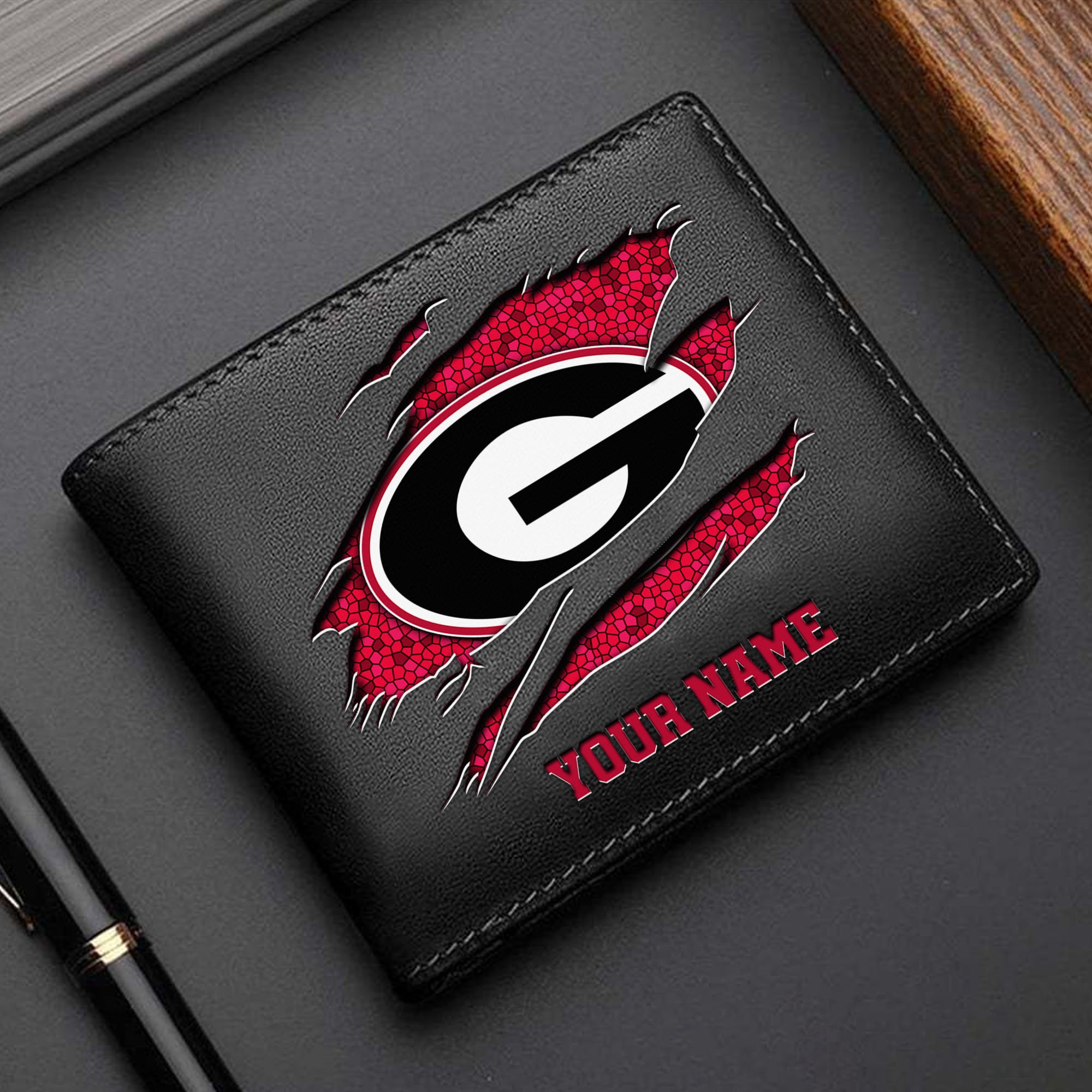 Georgia Bulldogs Men Wallet Custom Your Name, Football Team Men Wallet For Fans, Gifts For Football Lovers EHIVM-61570