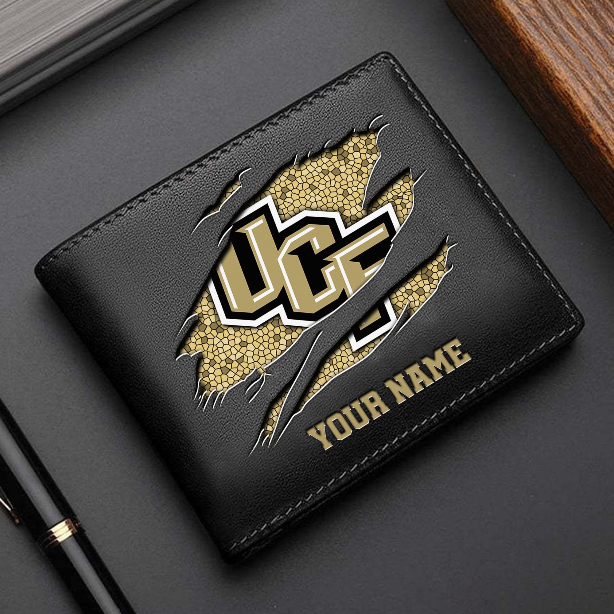 UCF Knights Men Wallet Custom Your Name, Football Team Men Wallet For Fans, Gifts For Football Lovers EHIVM-61570