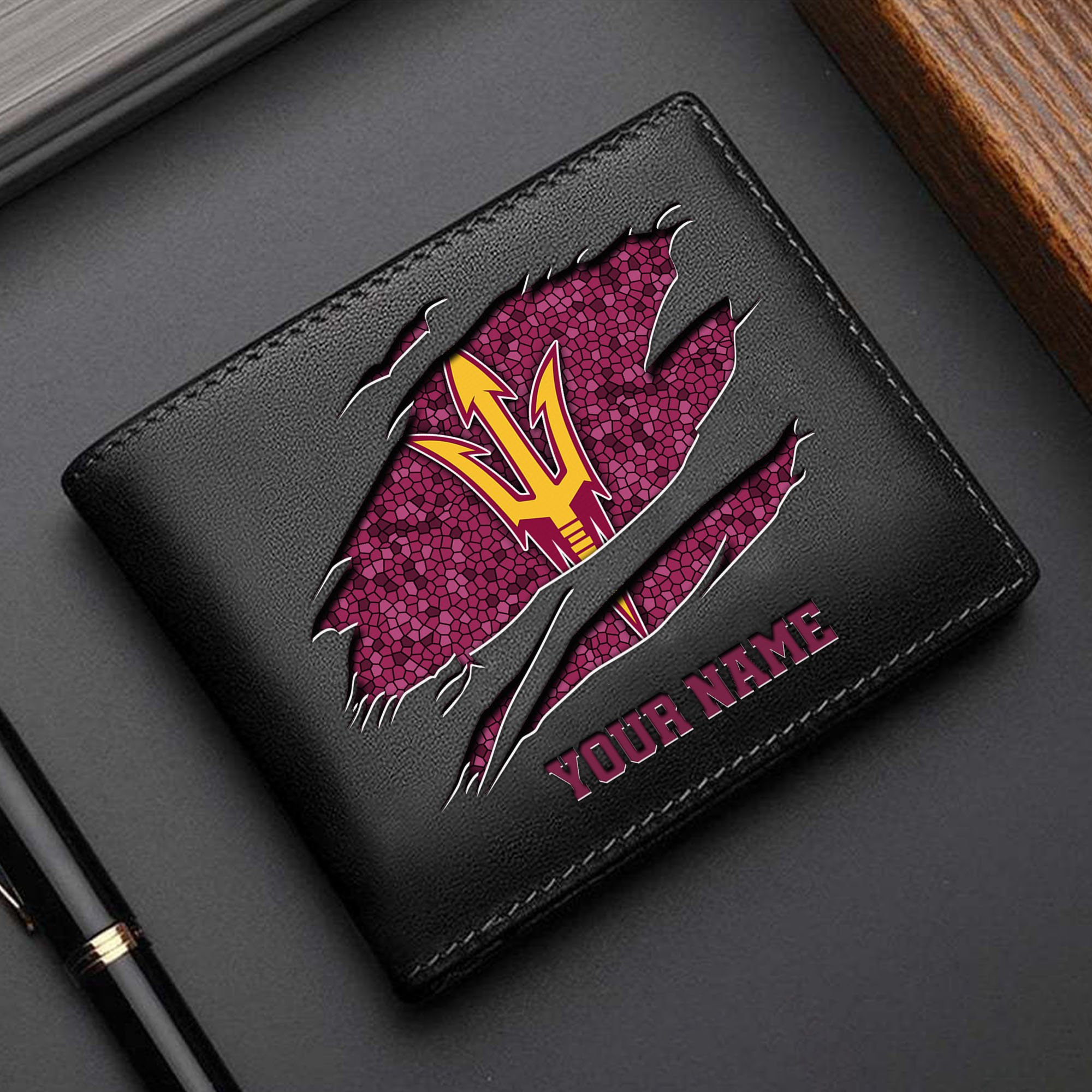 Arizona State Sun Devils Men Wallet Custom Your Name, Football Team Men Wallet For Fans, Gifts For Football Lovers EHIVM-61570