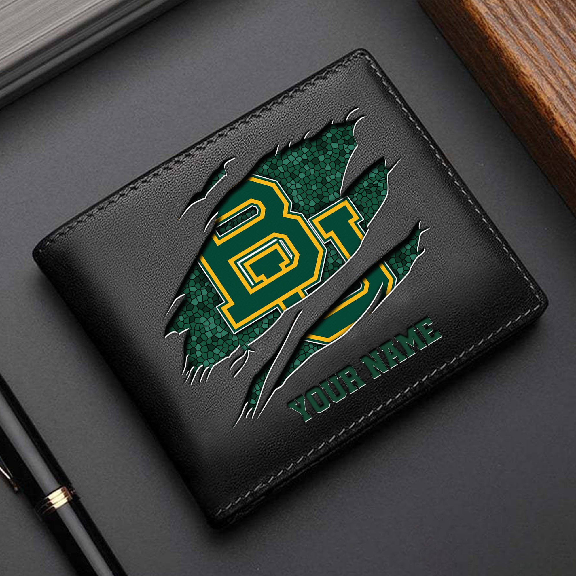 Baylor Bears Men Wallet Custom Your Name, Football Team Men Wallet For Fans, Gifts For Football Lovers EHIVM-61570