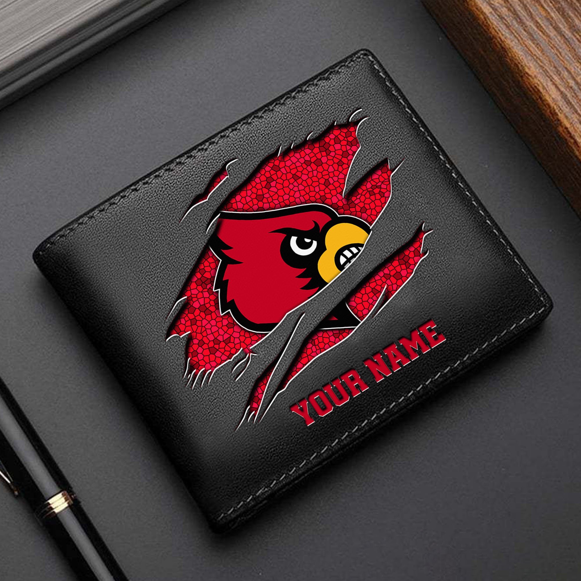 Louisville Cardinals Men Wallet Custom Your Name, Football Team Men Wallet For Fans, Gifts For Football Lovers EHIVM-61570