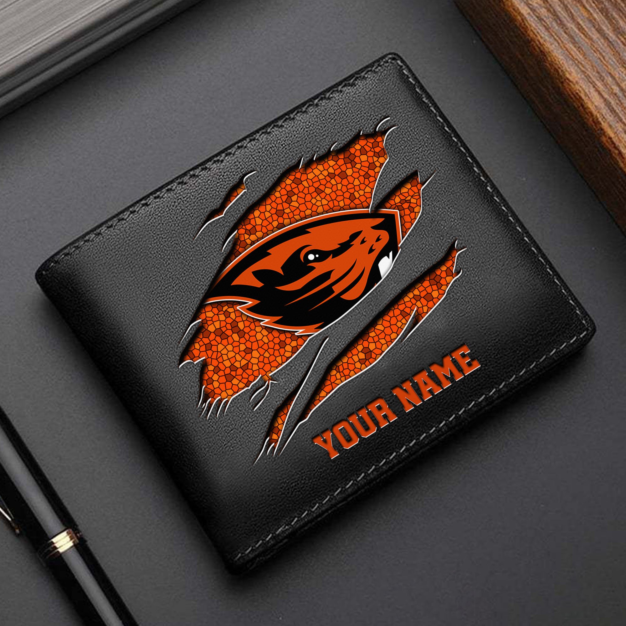 Oregon State Beavers Men Wallet Custom Your Name, Football Team Men Wallet For Fans, Gifts For Football Lovers EHIVM-61570