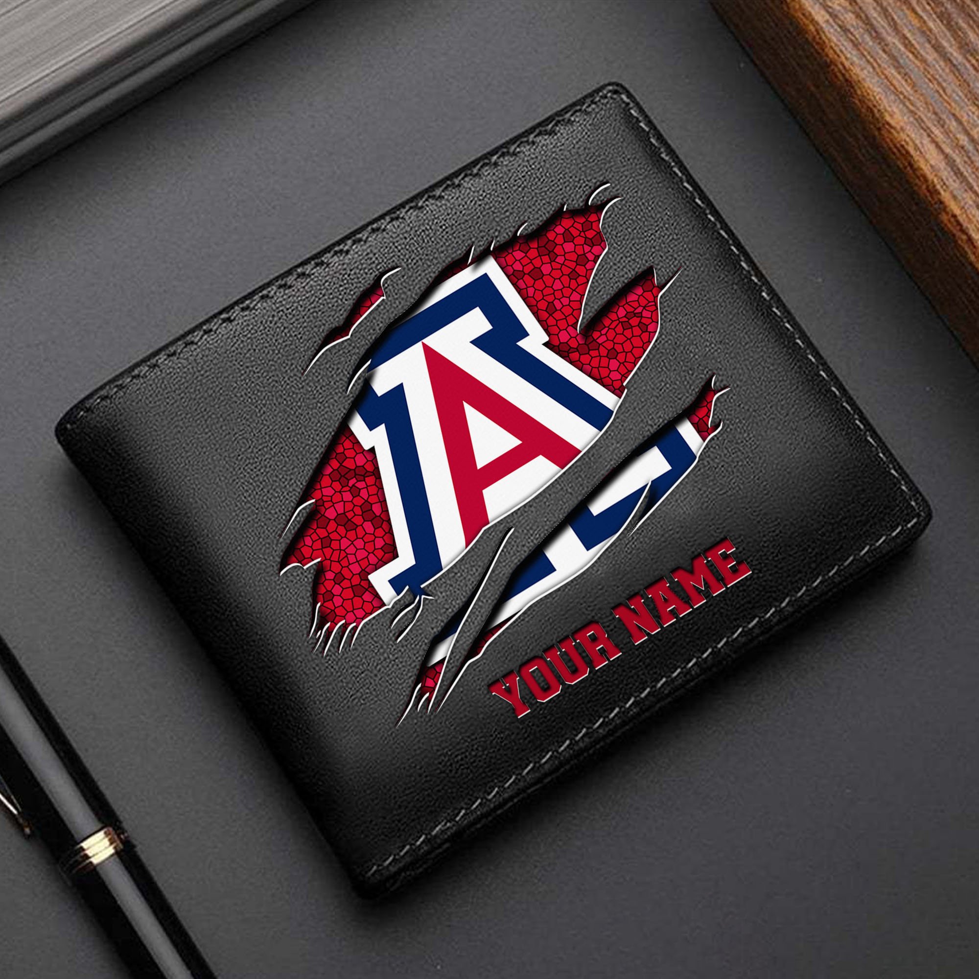 Arizona Wildcats Men Wallet Custom Your Name, Football Team Men Wallet For Fans, Gifts For Football Lovers EHIVM-61570