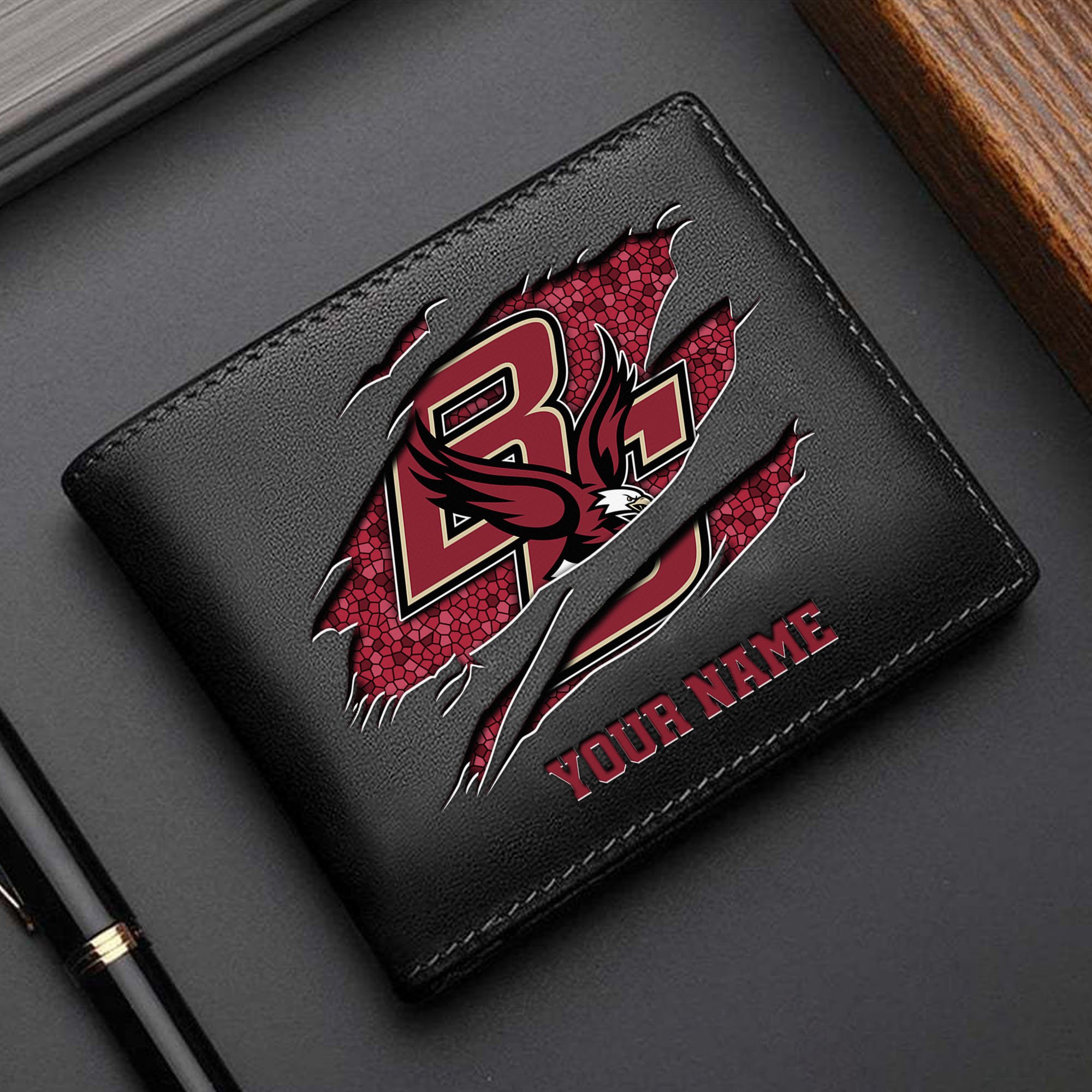 Boston College Eagles Men Wallet Custom Your Name, Football Team Men Wallet For Fans, Gifts For Football Lovers EHIVM-61570