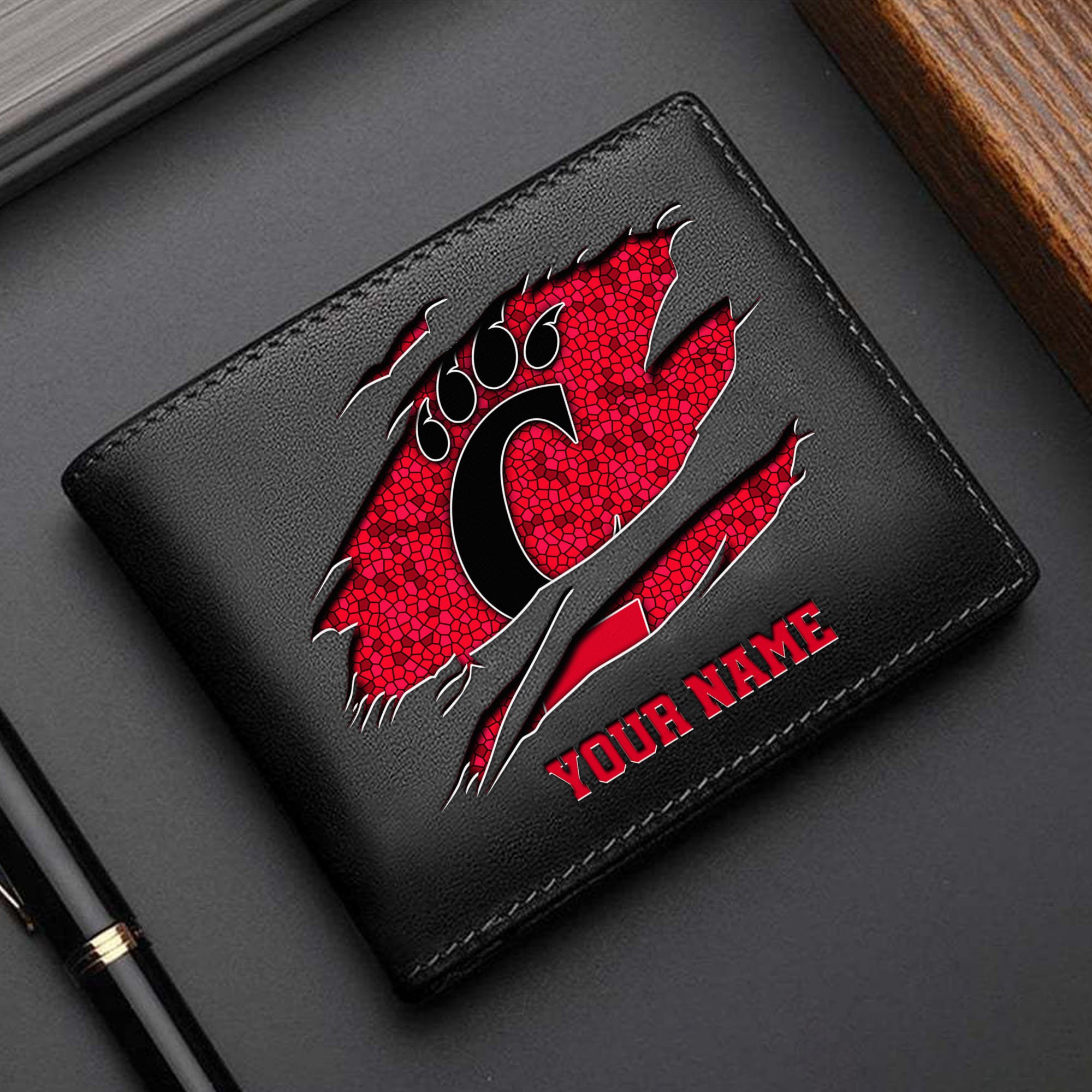 Cincinnati Bearcats Men Wallet Custom Your Name, Football Team Men Wallet For Fans, Gifts For Football Lovers EHIVM-61570