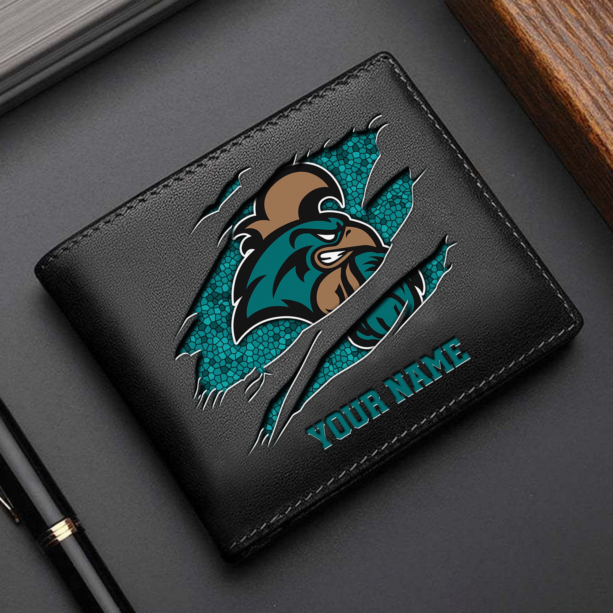 Coastal Carolina Chanticleers Men Wallet Custom Your Name, Football Team Men Wallet For Fans, Gifts For Football Lovers EHIVM-61570