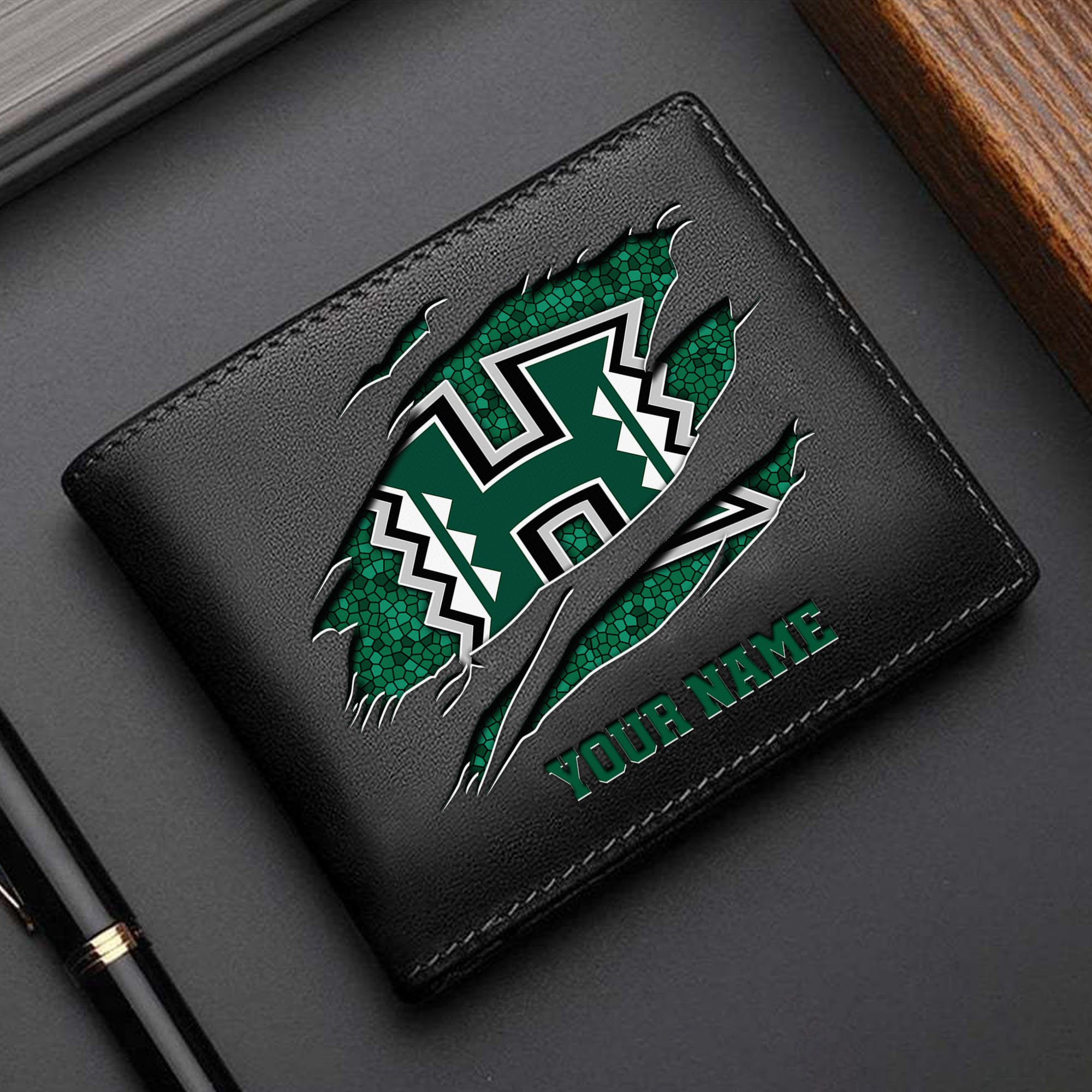 Hawaii Rainbow Warriors Men Wallet Custom Your Name, Football Team Men Wallet For Fans, Gifts For Football Lovers EHIVM-61570