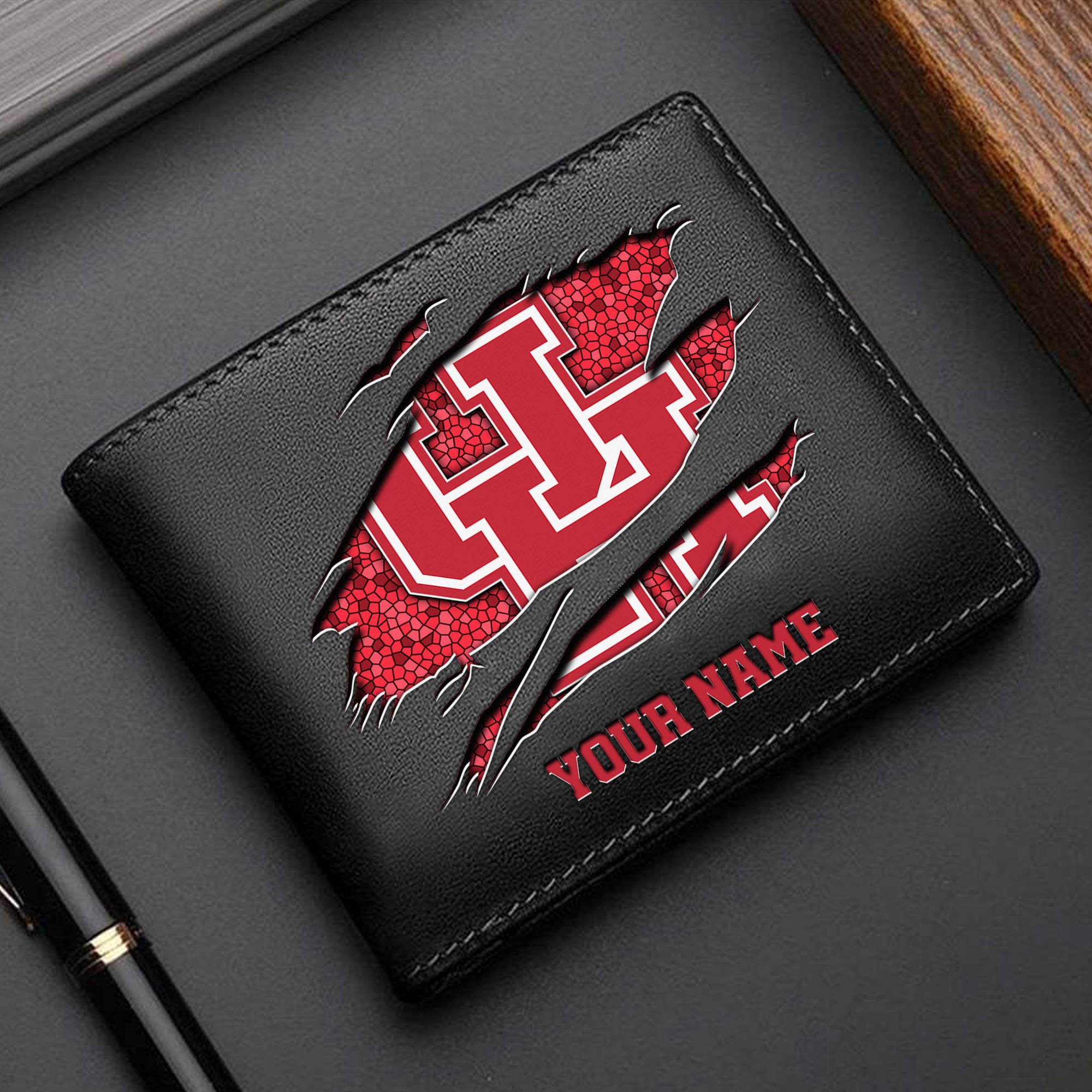 Houston Cougars Men Wallet Custom Your Name, Football Team Men Wallet For Fans, Gifts For Football Lovers EHIVM-61570