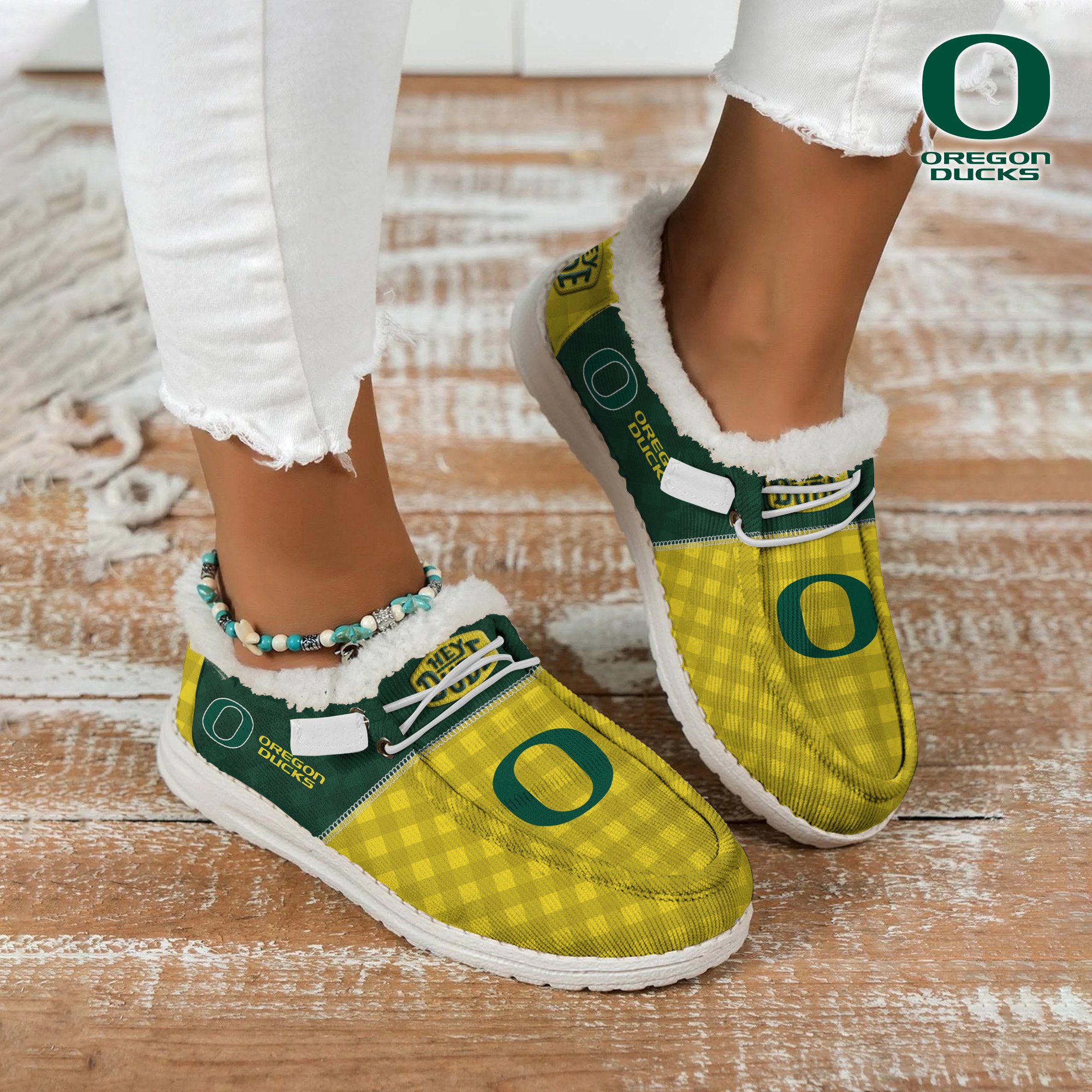 Oregon Ducks Football Hey Dude With Warm Fur Lining Shoes Custom Your Name, Sport Shoes For Fan, Fan Gifts EHIVM-61674