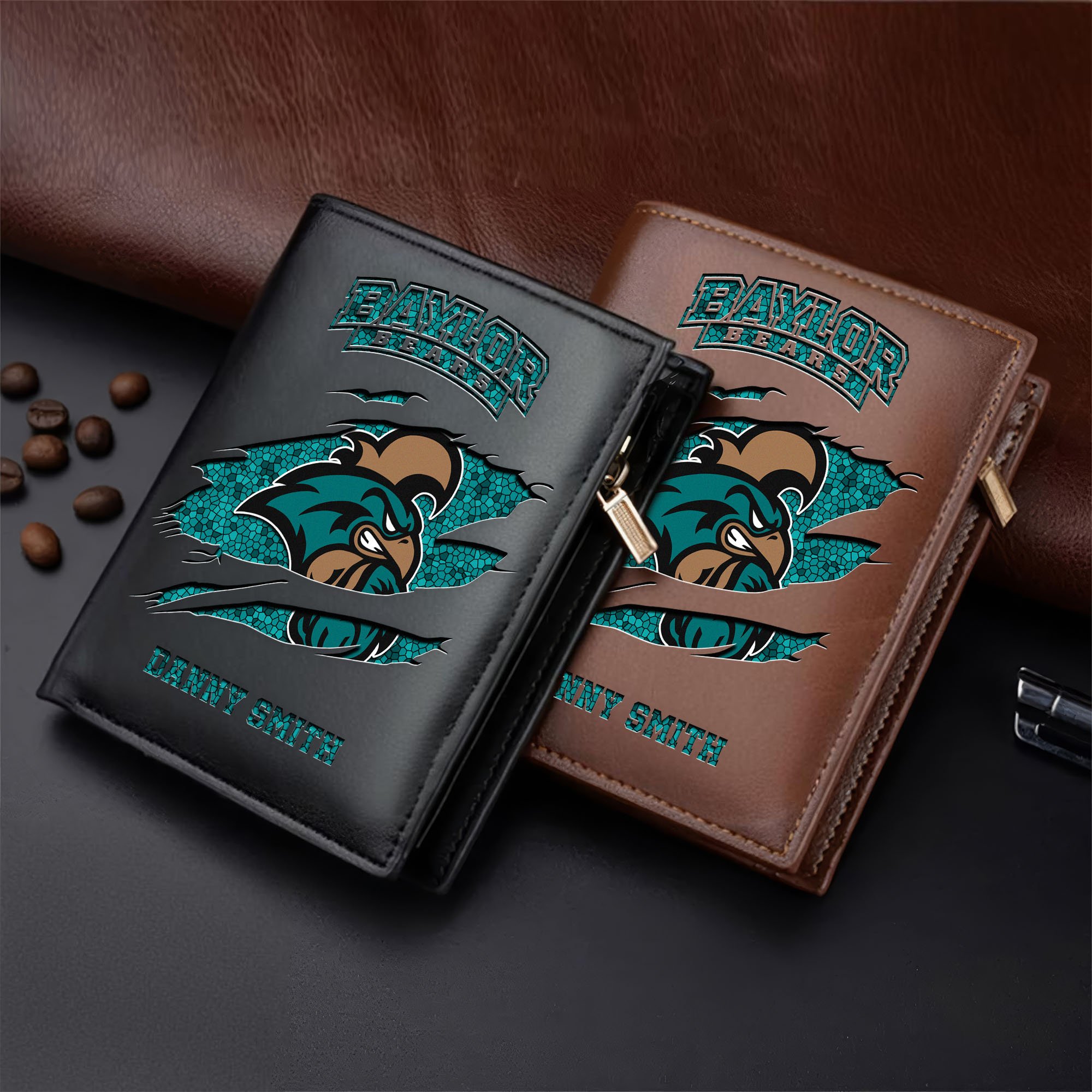 Coastal Carolina Chanticleers Leather Vertical Wallet Custom Your Name, Football Team Men Wallet For Fans, Gifts For Football Lovers  EHIVM-62131