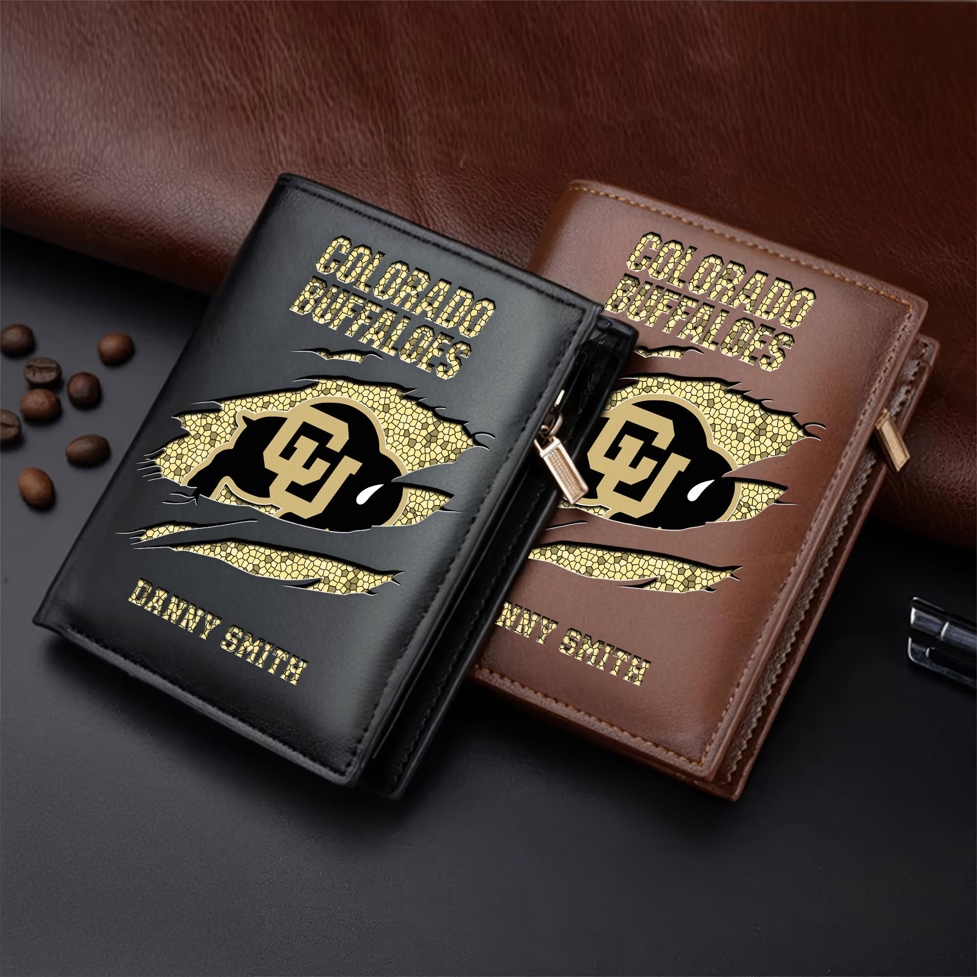 Colorado Buffaloes Leather Vertical Wallet Custom Your Name, Football Team Men Wallet For Fans, Gifts For Football Lovers  EHIVM-62131