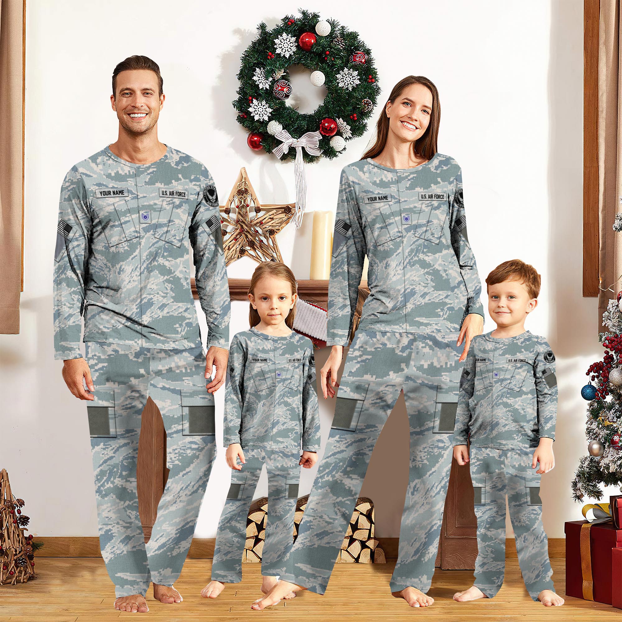 US Air force Camouflage Pajamas Custom Your Name And Rank, Military Pajamas ETRG-44148