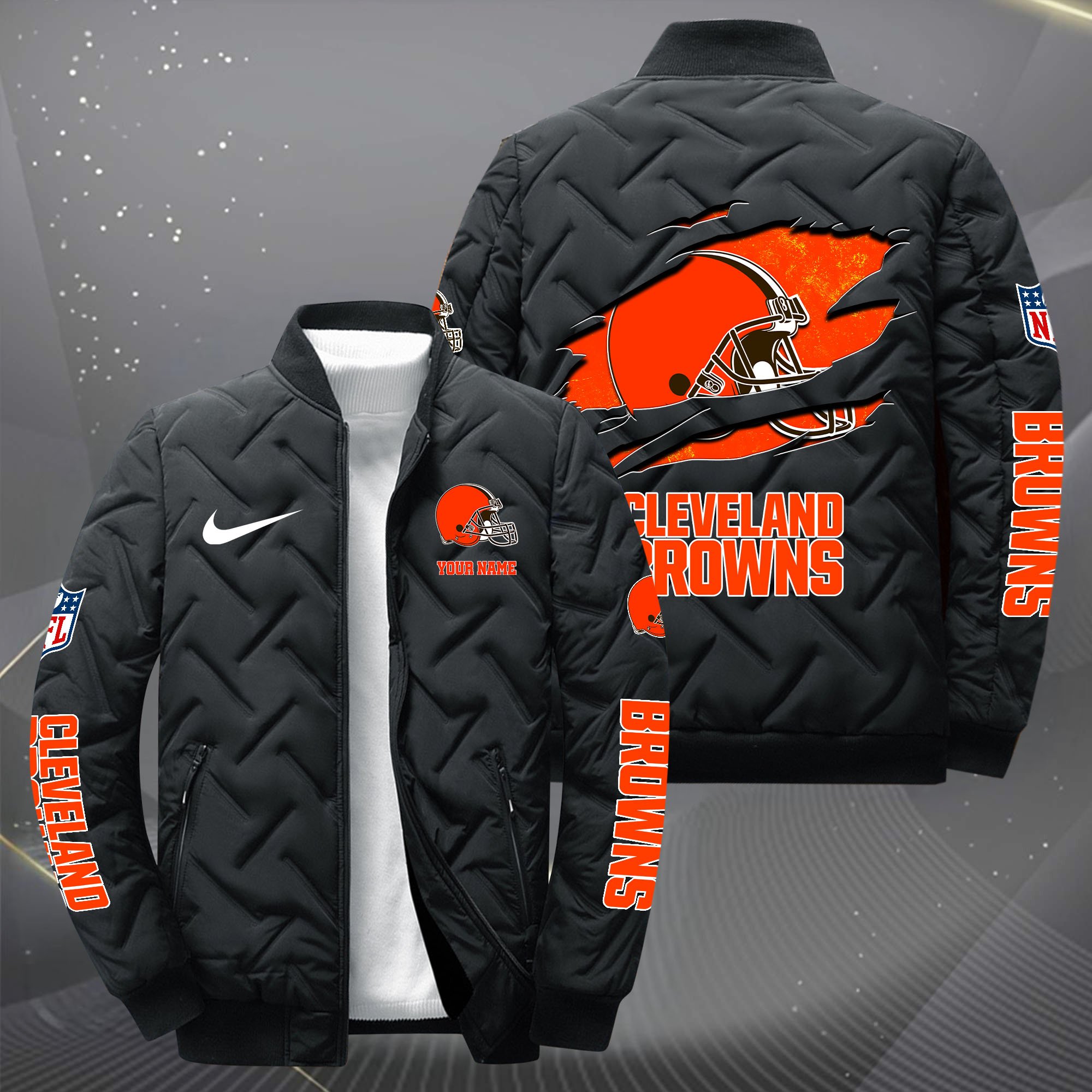 Cleveland Browns Puffer Jacket Custom Your Name, Sport Jacket, FootBall Fan Gifts EHIVM-61198