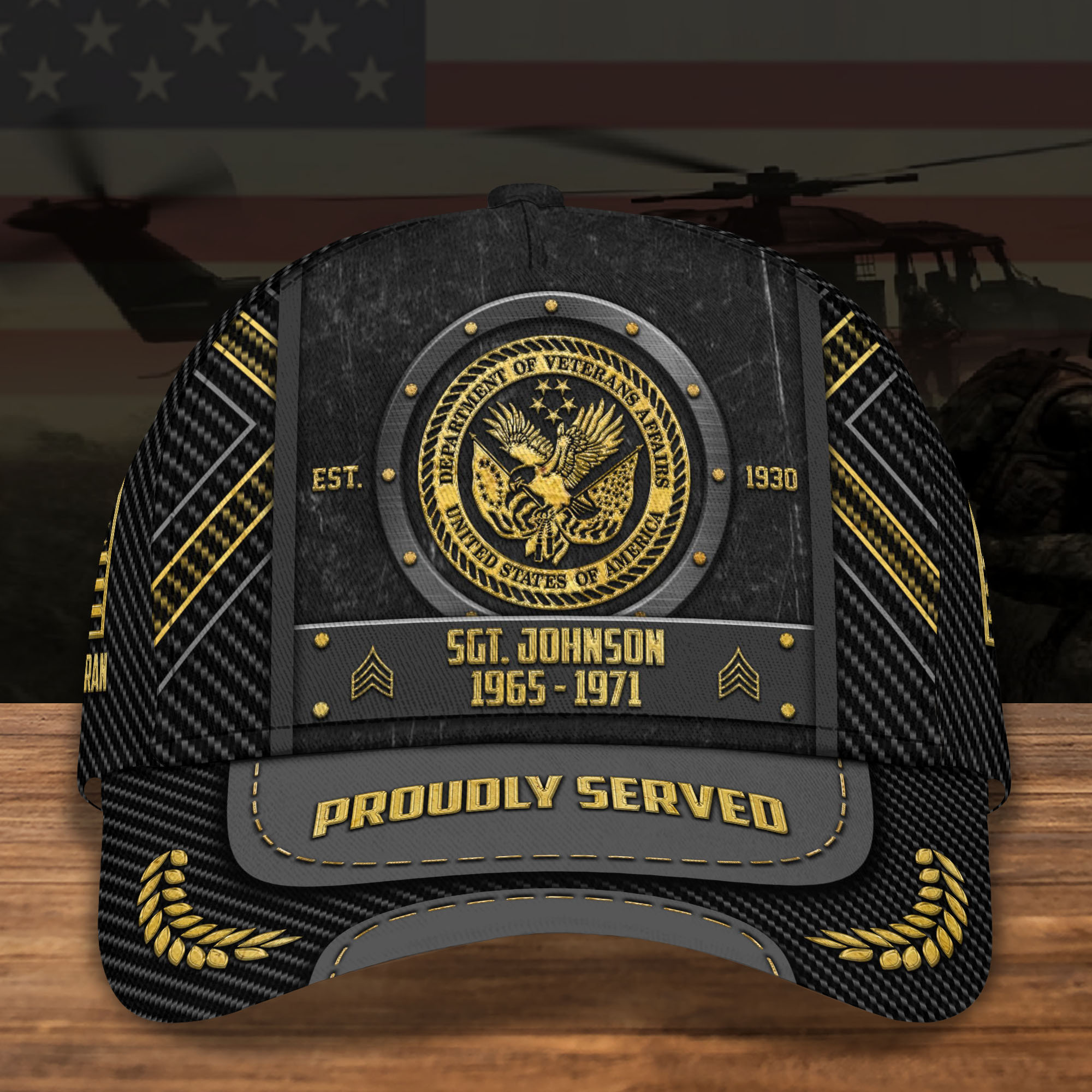 US Veteran Military Cap Custom Name, Year And Rank, Military Cap For Him, Gift For Military ETRG-62337