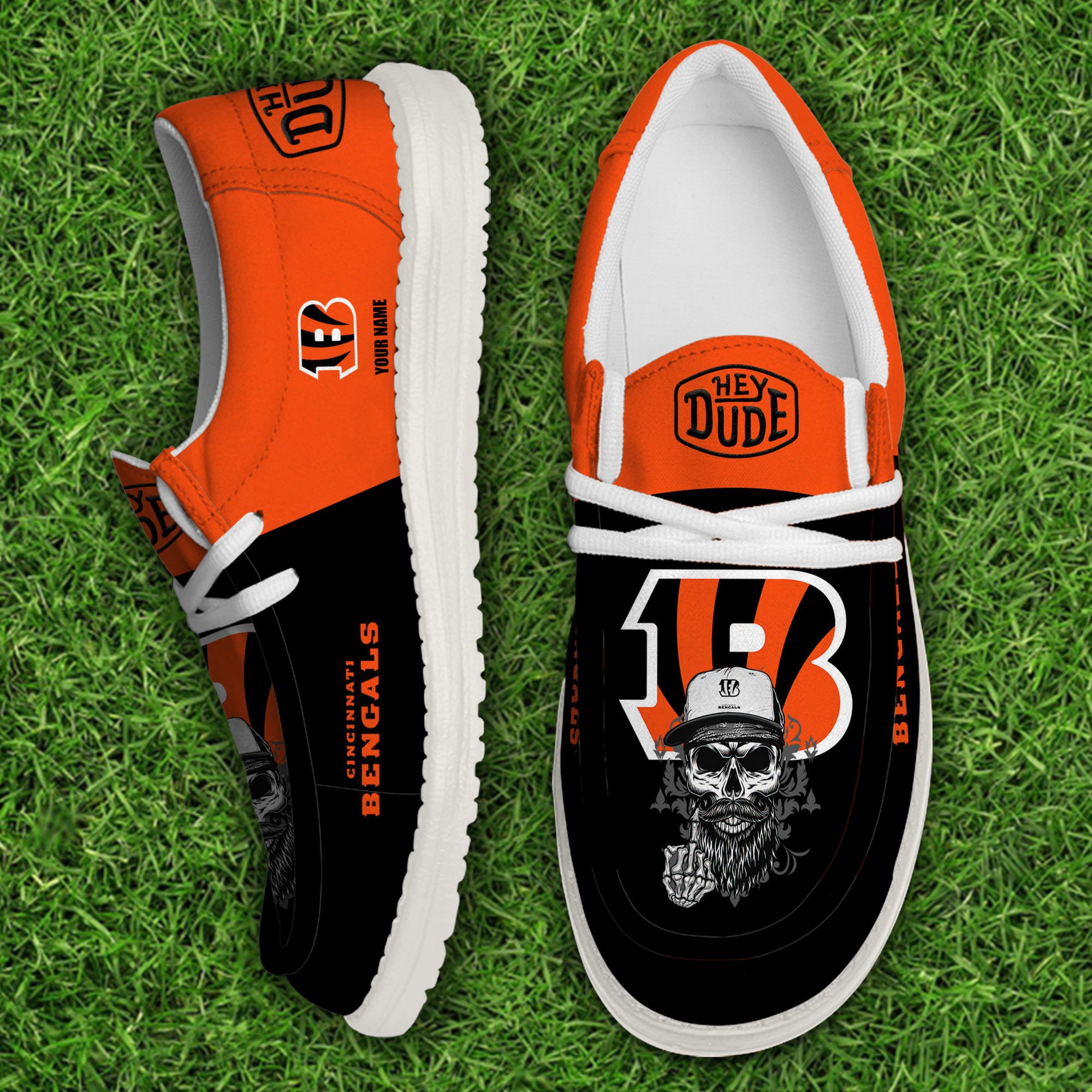 Cincinnati Bengals Football Hey Dude Canvas Loafer Shoes Custom Your Name, Sport Shoes For Fan, Fan Gifts Football Hey Dude Canvas Loafer Shoes Custom Your Name 2024 version, Sport Shoes For Fan, Fan Gifts EHIVM-60867