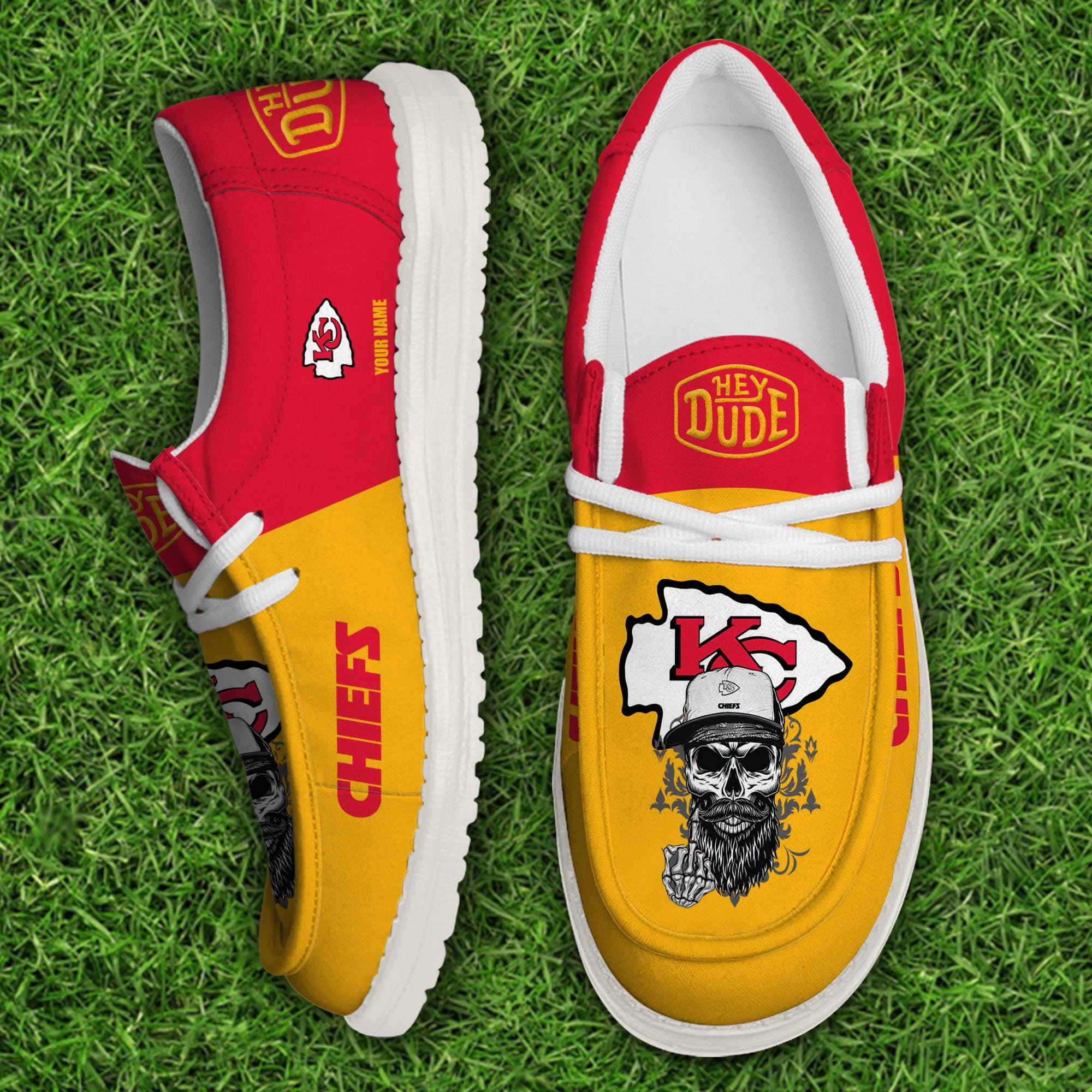 Kansas City Chiefs Football Hey Dude Canvas Loafer Shoes Custom Your Name, Sport Shoes For Fan, Fan Gifts Football Hey Dude Canvas Loafer Shoes Custom Your Name 2024 version, Sport Shoes For Fan, Fan Gifts EHIVM-60867