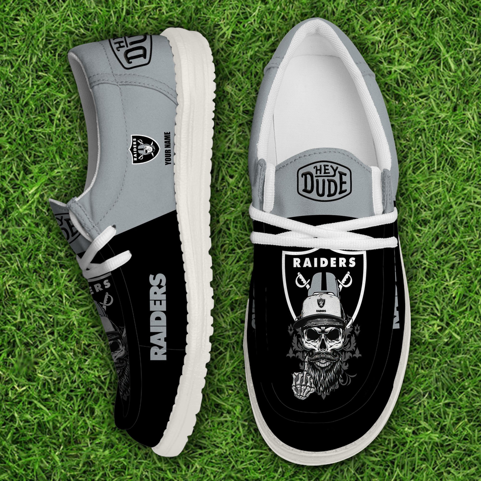 Las Vegas Raiders Football Hey Dude Canvas Loafer Shoes Custom Your Name, Sport Shoes For Fan, Fan Gifts Football Hey Dude Canvas Loafer Shoes Custom Your Name 2024 version, Sport Shoes For Fan, Fan Gifts EHIVM-60867