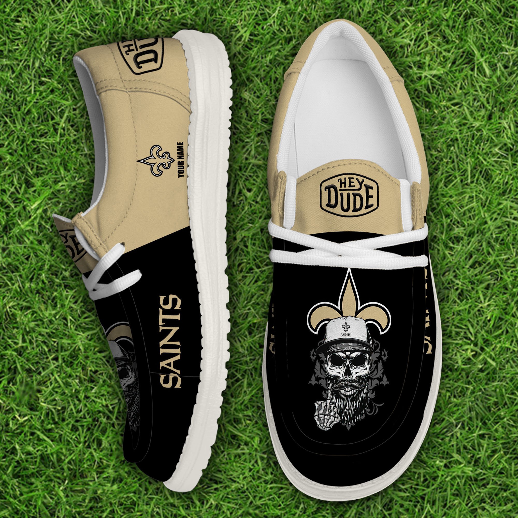 New Orleans Saints Football Hey Dude Canvas Loafer Shoes Custom Your Name, Sport Shoes For Fan, Fan Gifts Football Hey Dude Canvas Loafer Shoes Custom Your Name 2024 version, Sport Shoes For Fan, Fan Gifts EHIVM-60867