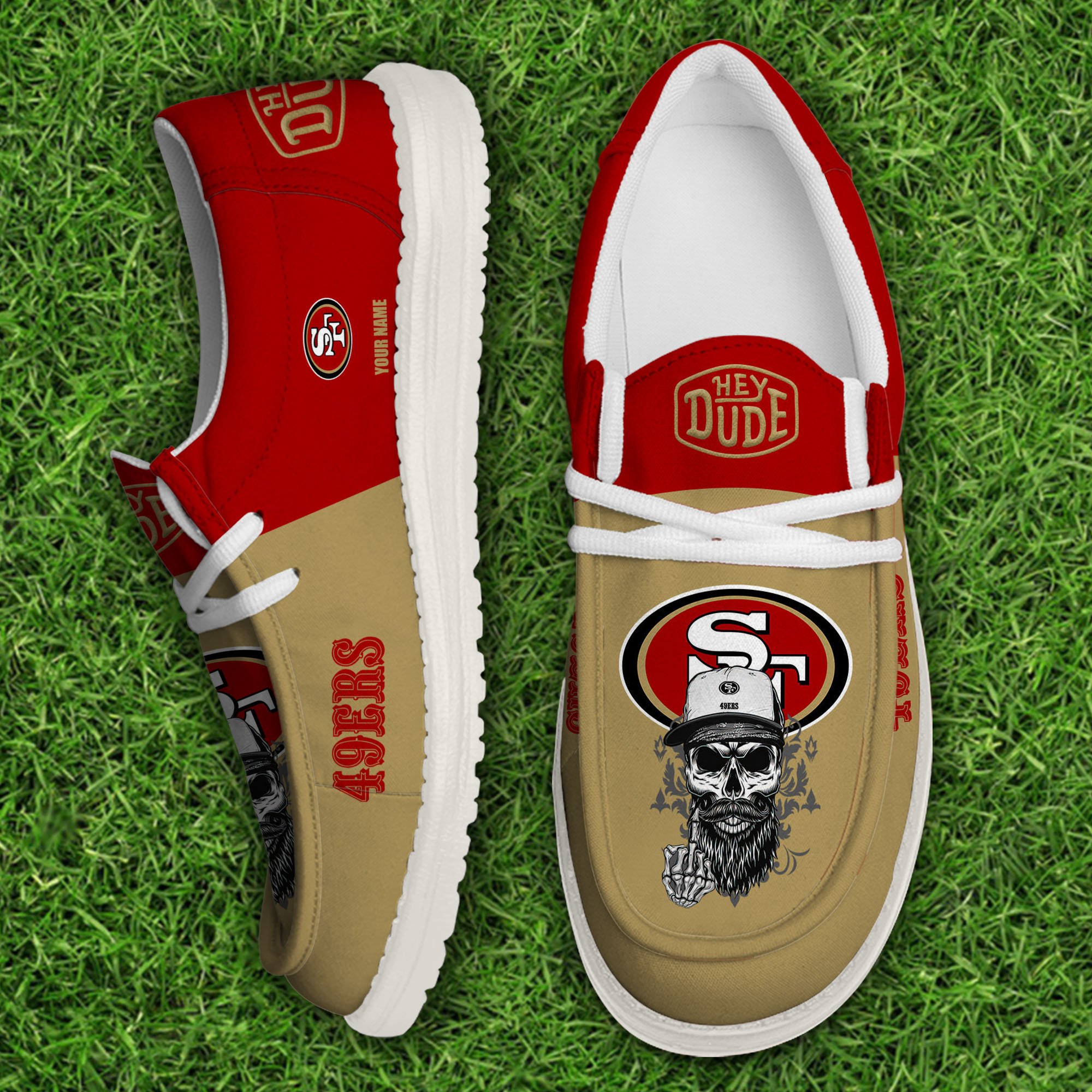 San Francisco 49ers Football Hey Dude Canvas Loafer Shoes Custom Your Name, Sport Shoes For Fan, Fan Gifts Football Hey Dude Canvas Loafer Shoes Custom Your Name 2024 version, Sport Shoes For Fan, Fan Gifts EHIVM-60867