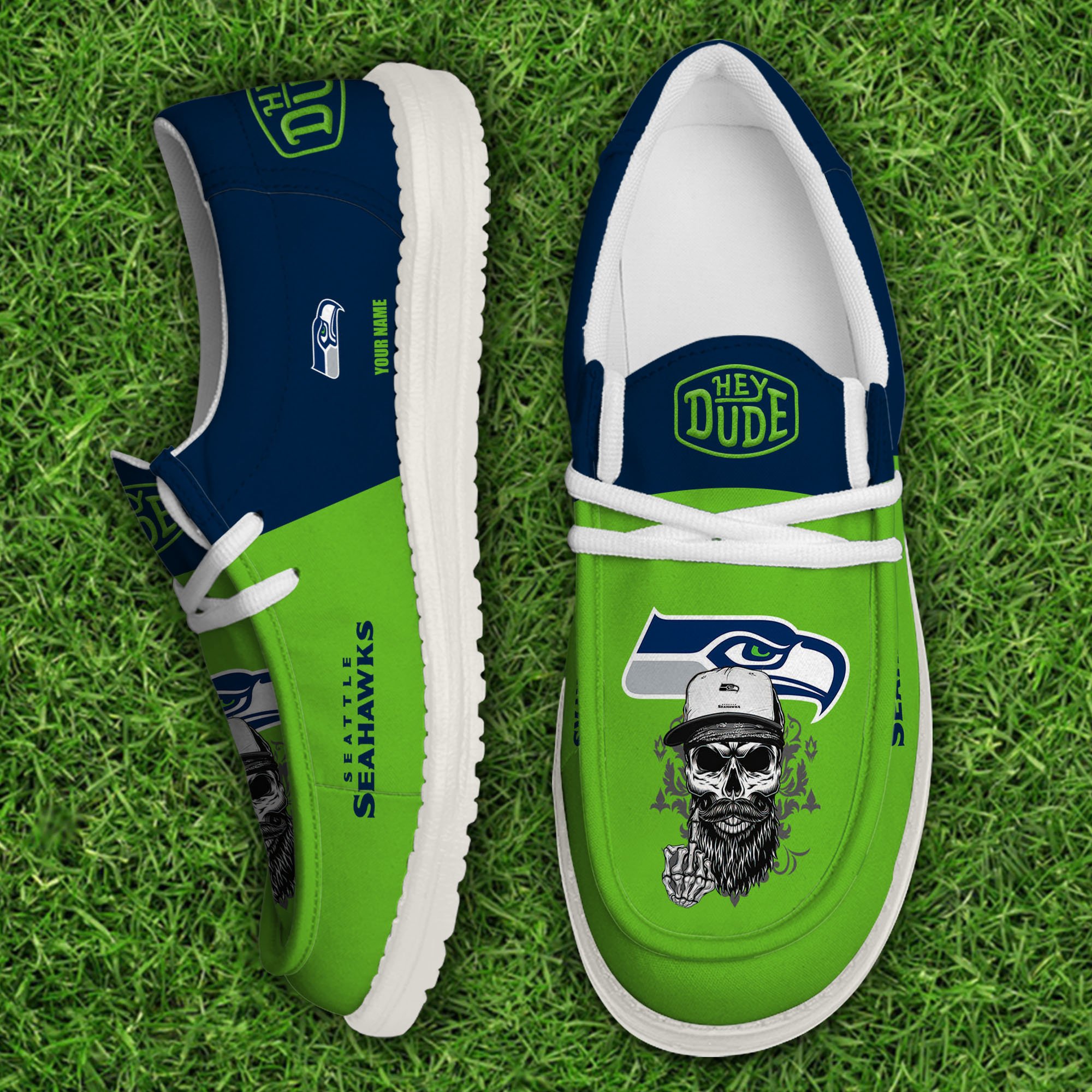 Seattle Seahawks Football Hey Dude Canvas Loafer Shoes Custom Your Name, Sport Shoes For Fan, Fan Gifts Football Hey Dude Canvas Loafer Shoes Custom Your Name 2024 version, Sport Shoes For Fan, Fan Gifts EHIVM-60867