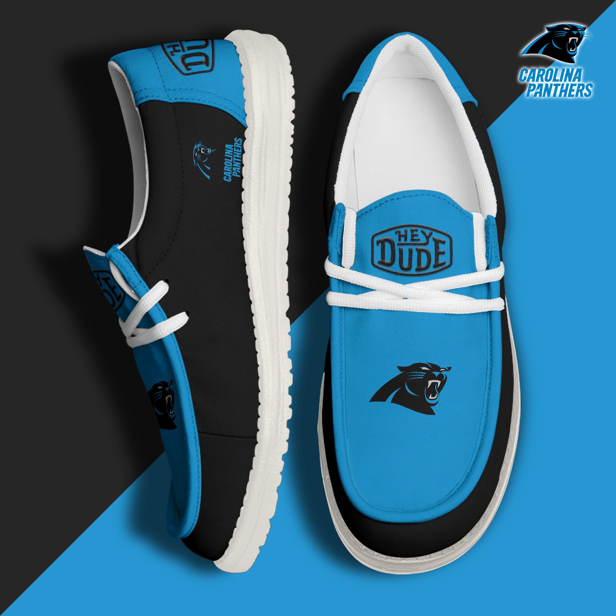 Carolina Panthers Hey Dude Shoes 2024 version, Sport Shoes For Fan, Fan Gifts EHIVM-60929