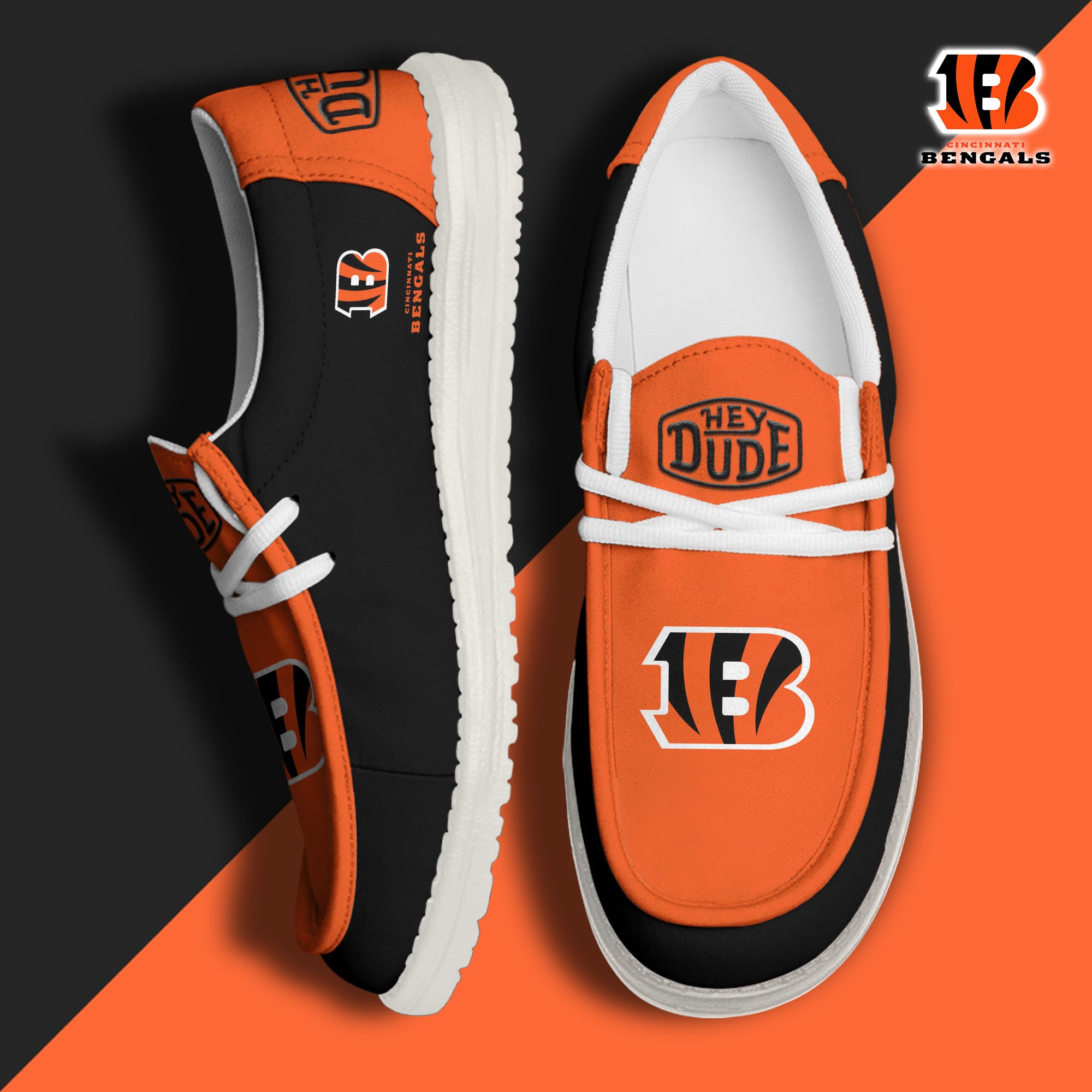 Cincinnati Bengals Hey Dude Shoes 2024 version, Sport Shoes For Fan, Fan Gifts EHIVM-60929