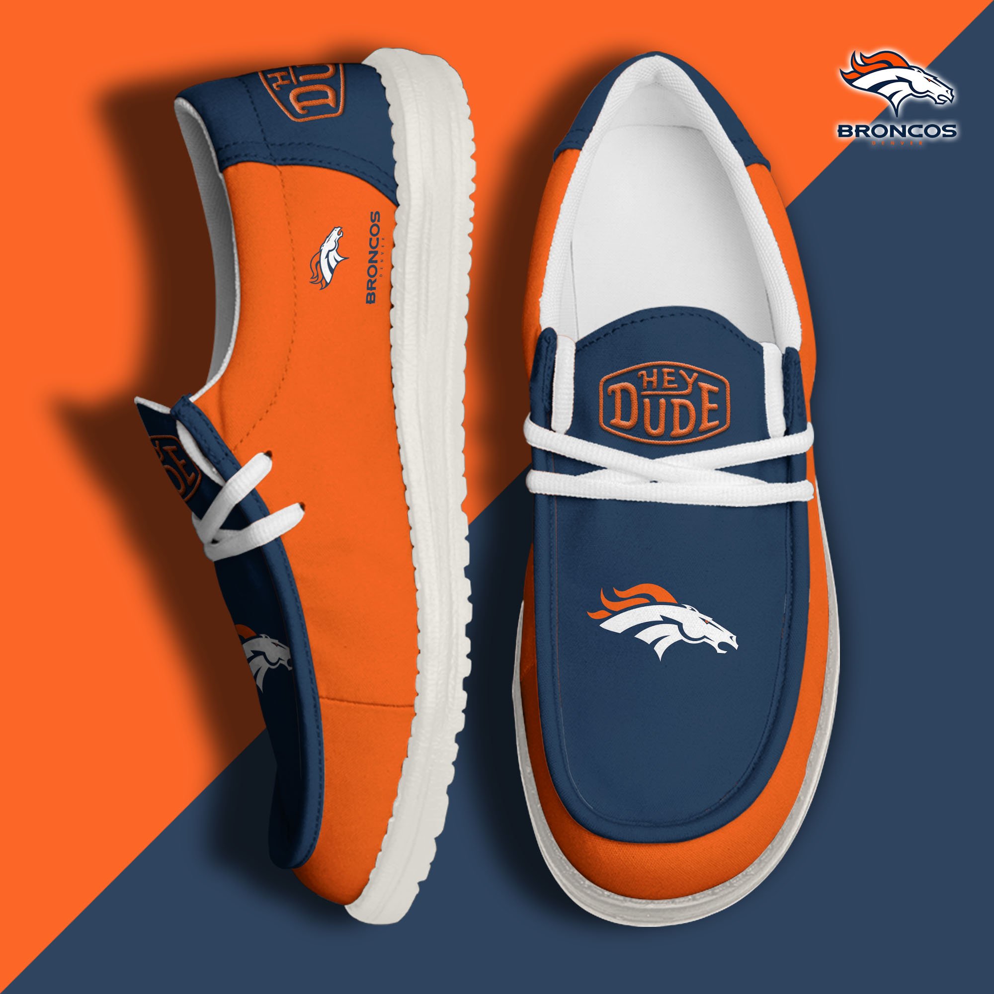 Denver Broncos Hey Dude Shoes 2024 version, Sport Shoes For Fan, Fan Gifts EHIVM-60929